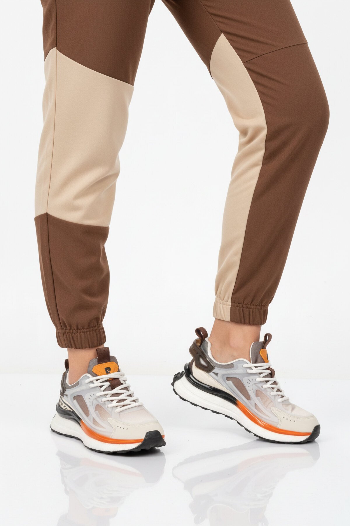 Beyaz Kahve Memory Foarm Unisex Spor Ayakkabı PCI-10106 Z