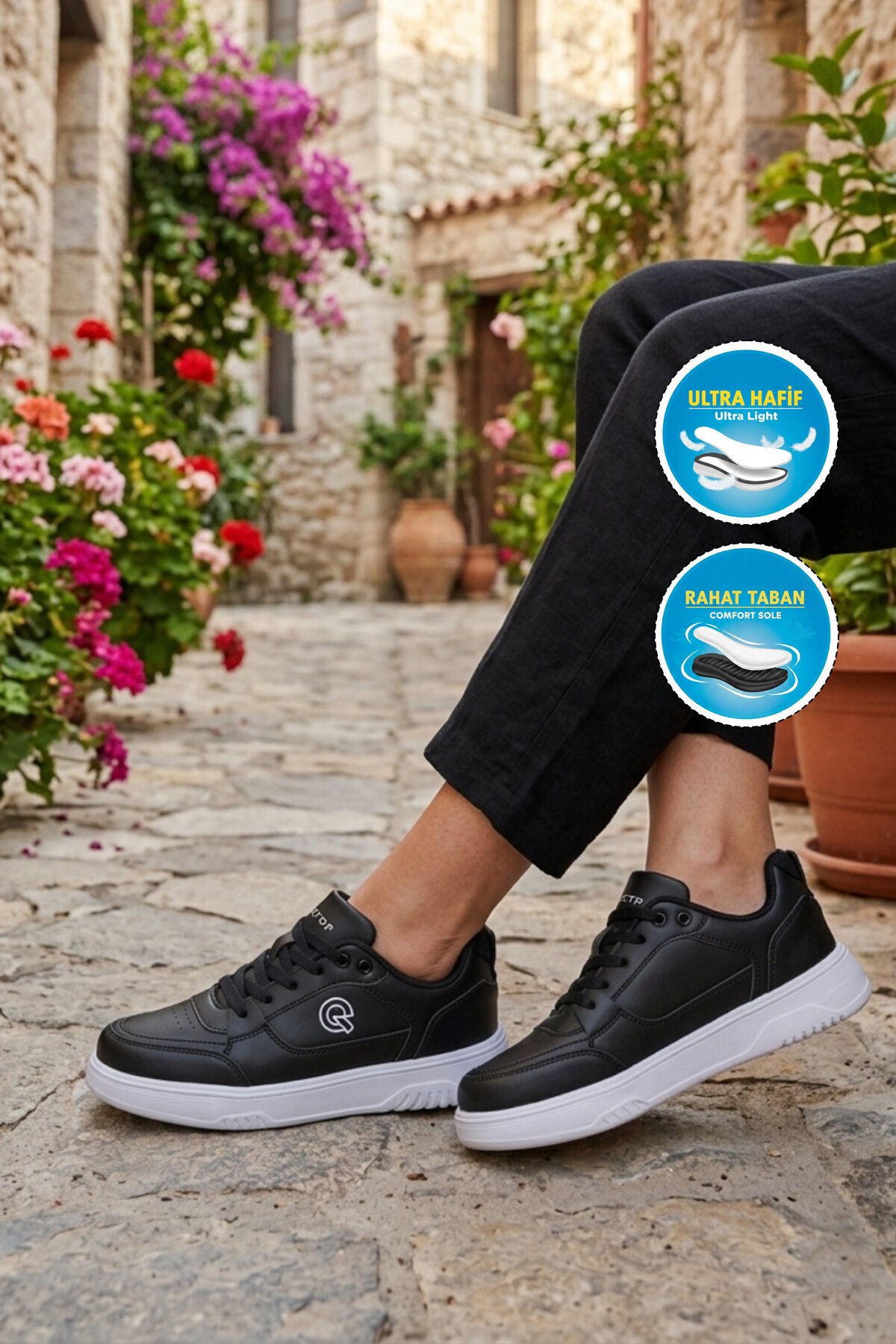 Siyah-Beyaz Unisex Spor Ayakkabı BST-2081 G