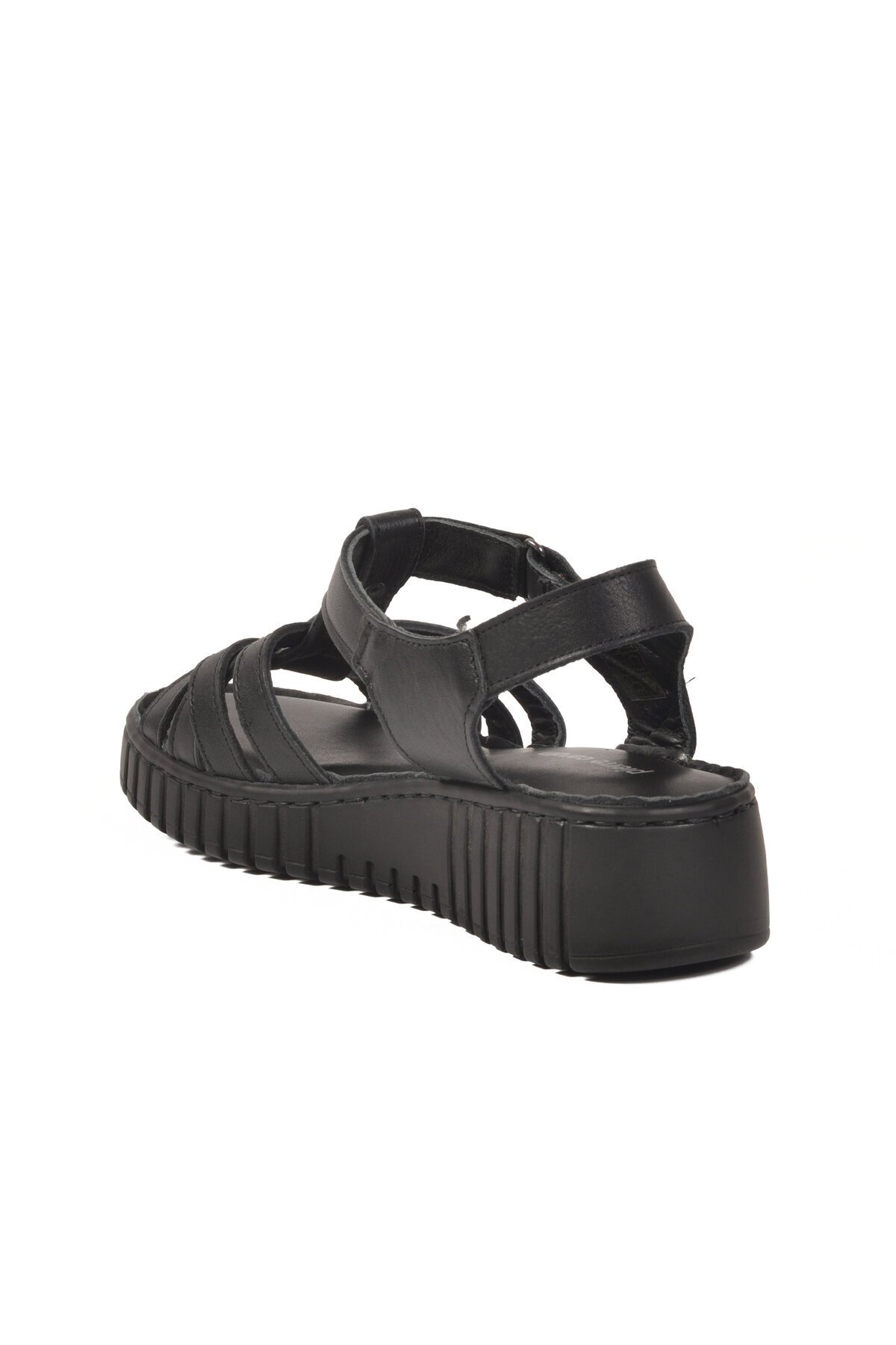 Siyah Hakiki Deri Kadın Sandalet PC-54787 Z