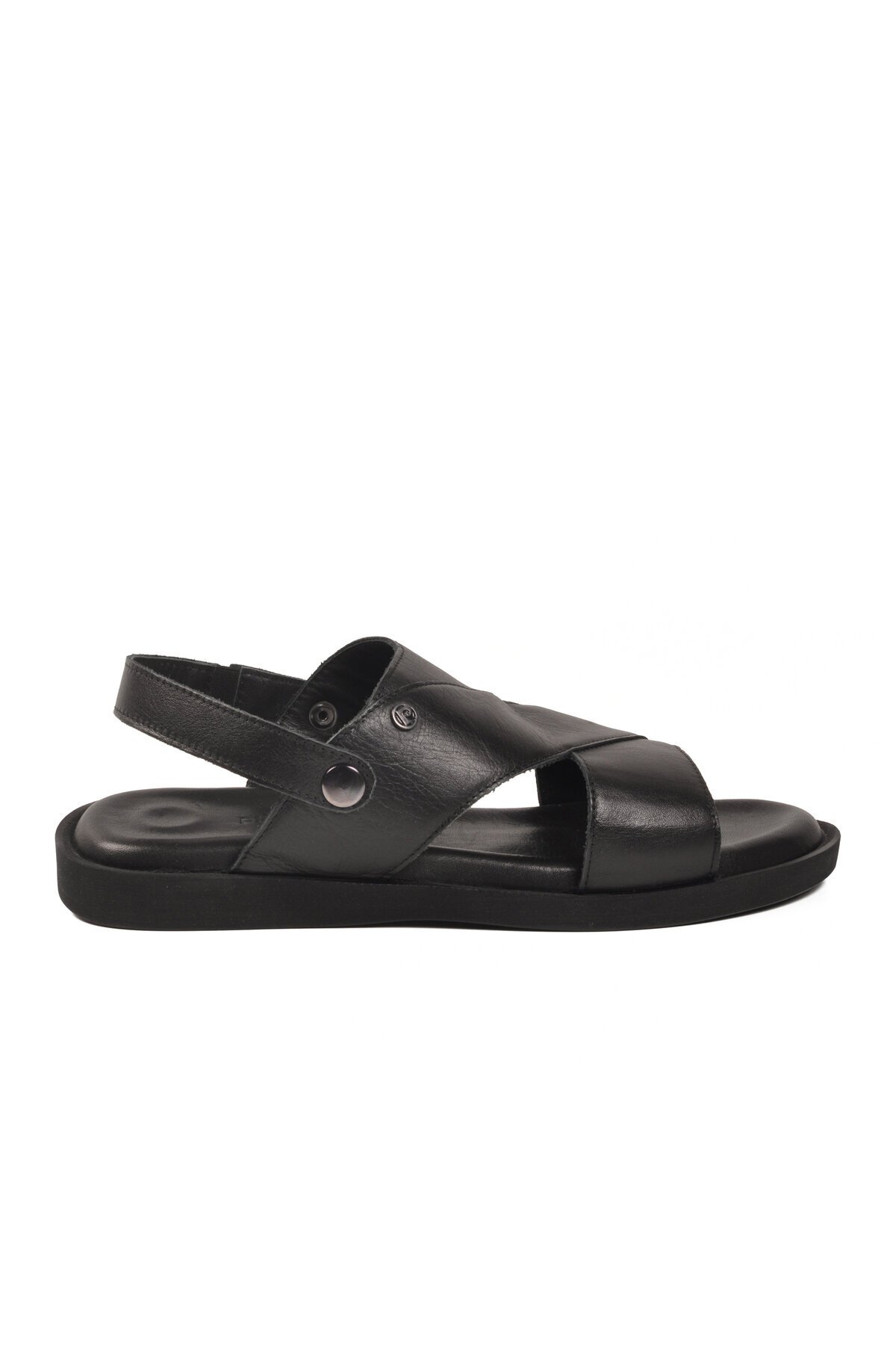 Siyah Hakiki Deri Erkek Sandalet PC-7315 M