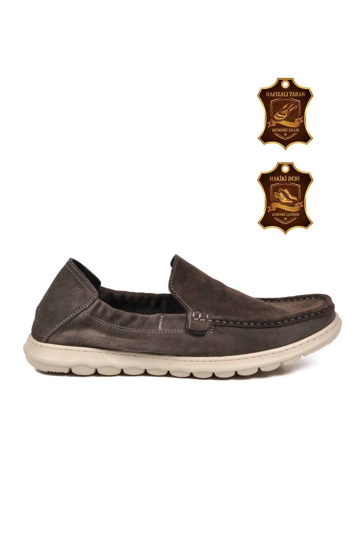 Antrasit Süet Rahat Hafızalı Taban Hakiki Deri Erkek Loafer Smart Casual Ayakkabı Sensitive M599 M