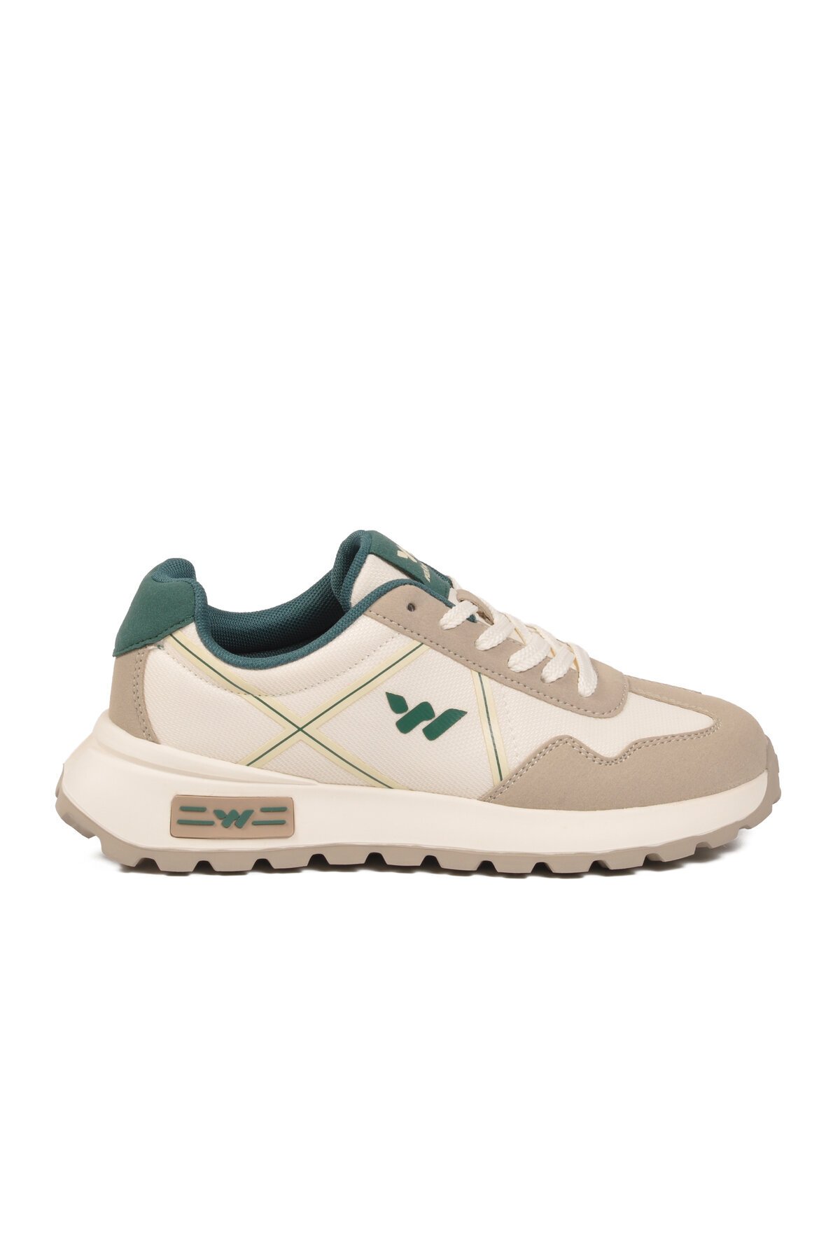 Beyaz-Gri Hafızalı Rahat Tabanlı Bağcıklı Unisex Yürüyüş ve Spor Ayakkabı Sneaker Muveon G