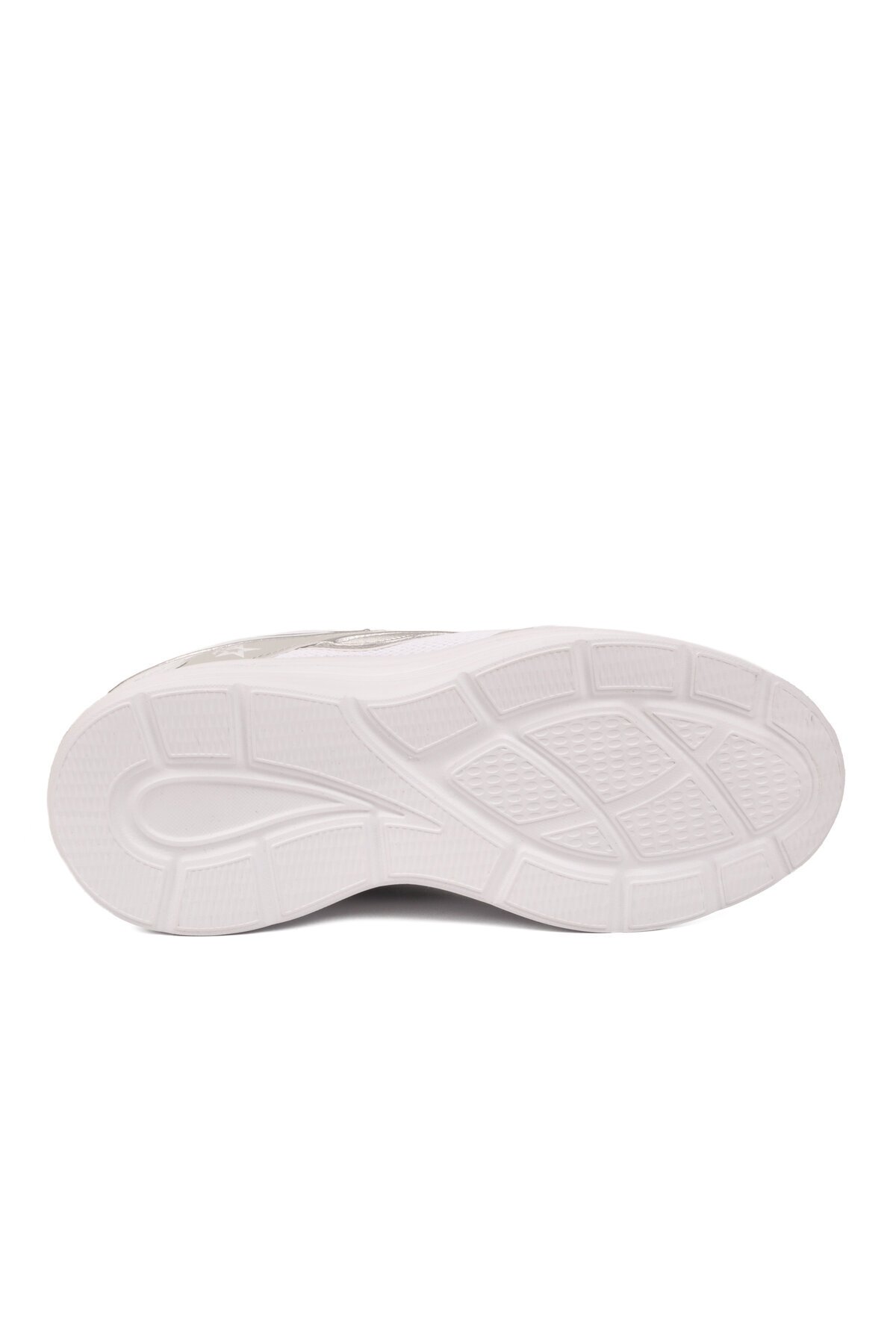 Beyaz-Gri Fileli Hava Alabilen Bağcıklı Rahat Tabanlı Unisex Yürüyüş ve Spor Ayakkabı Sneaker 26106 G