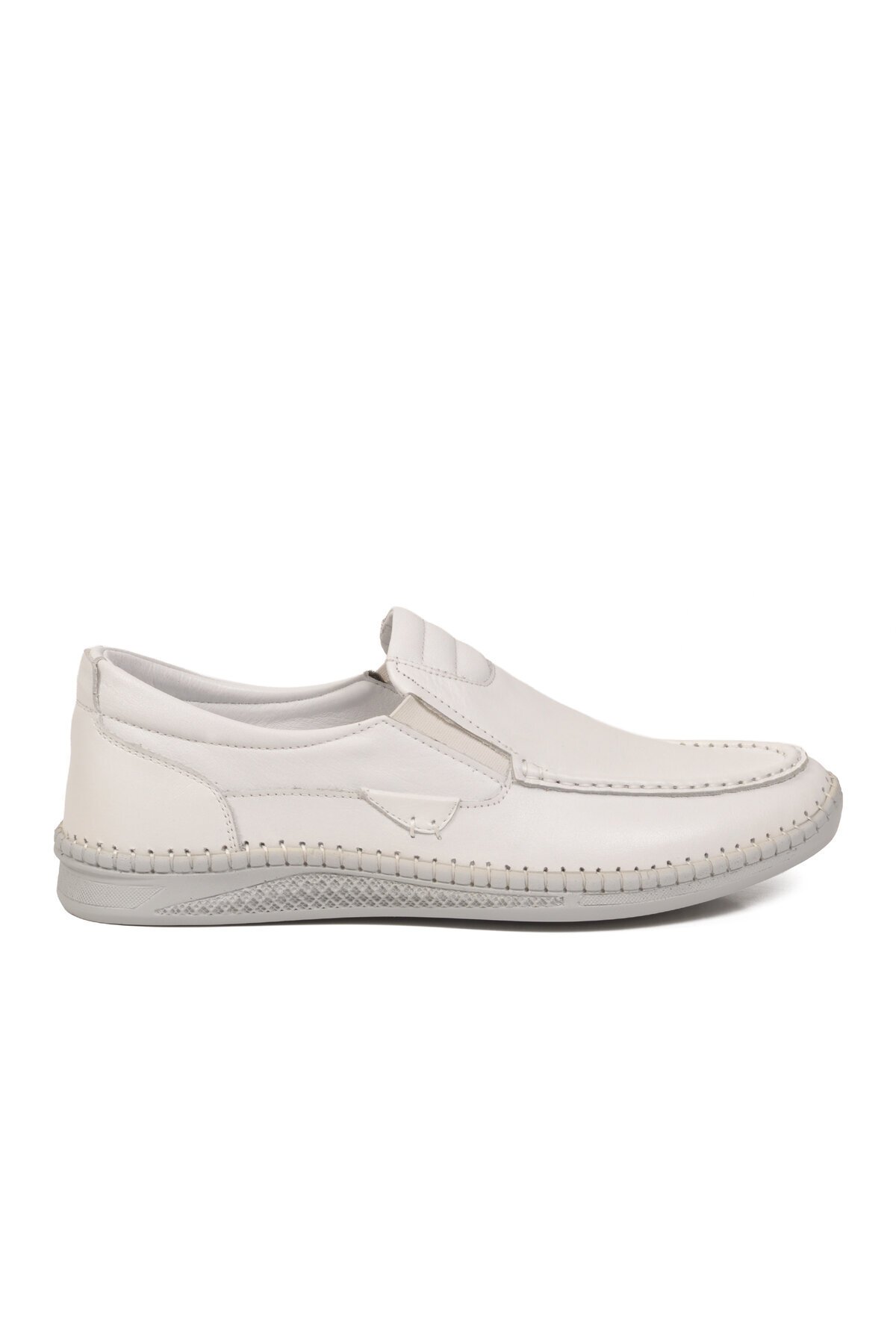 Beyaz Erkek Smart Casual Ayakkabı Hakiki Deri Hafızalı Rahat Taban Şık Loafer M741 M