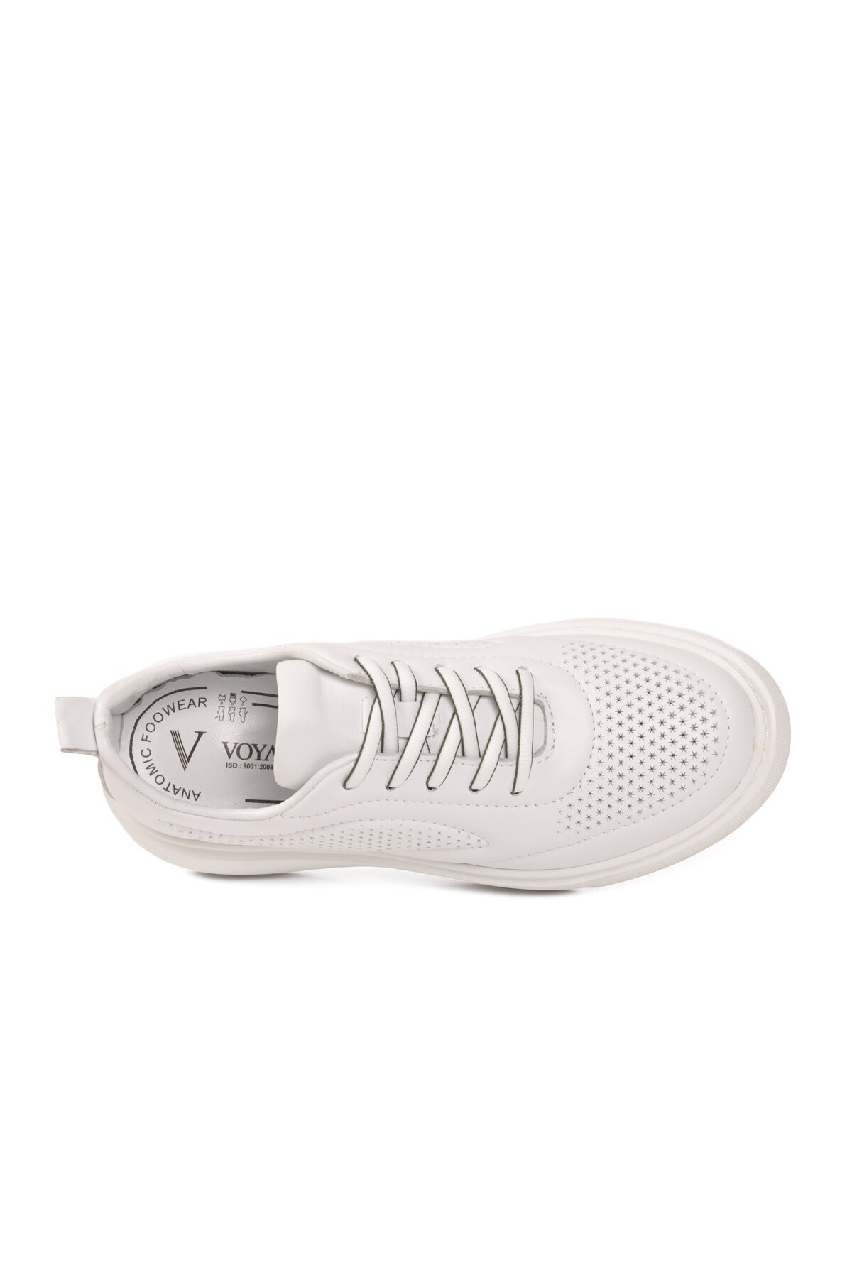 Beyaz Hakiki Deri Kadın Anatomik Tabanlı Günlük Sneaker Casual Yürüyüş Ayakkabı Z204