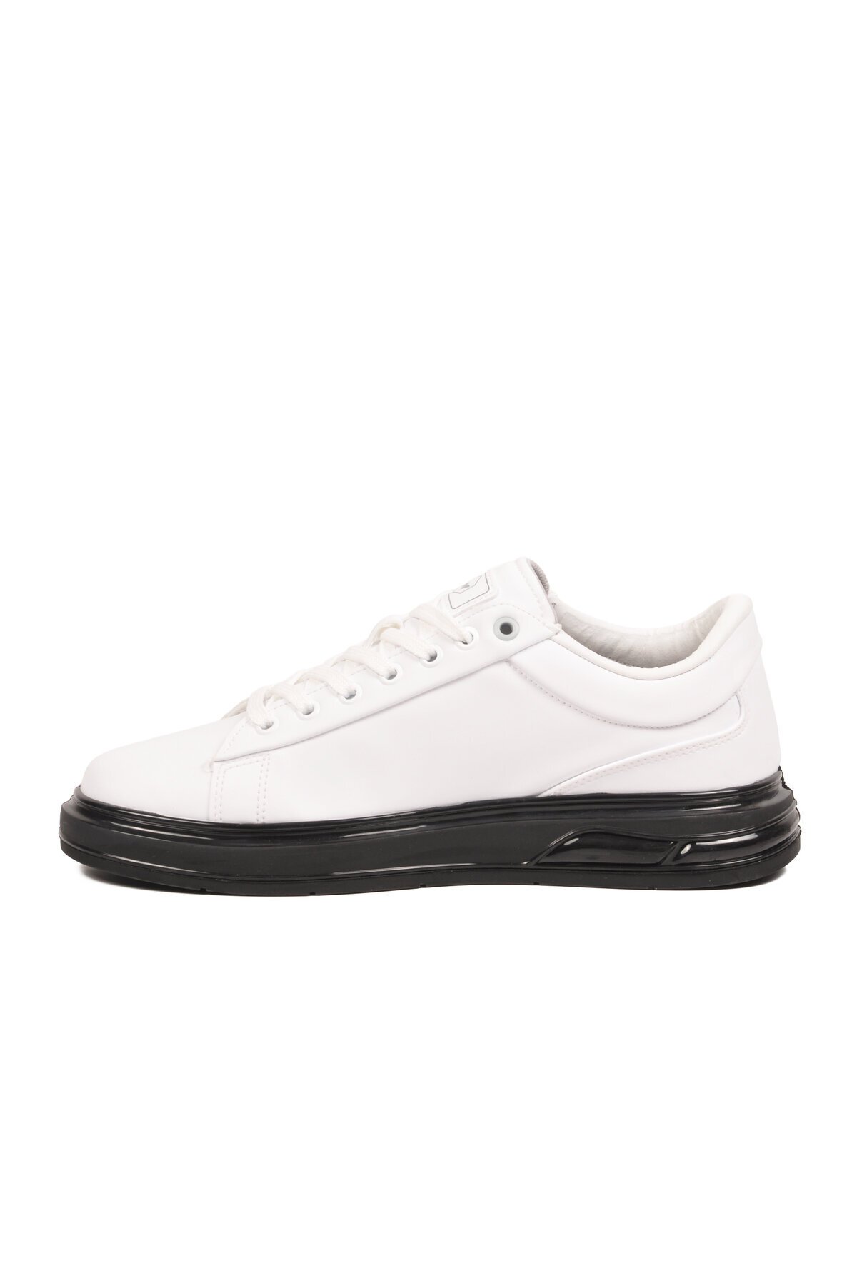 Beyaz-Siyah Dokulu Erkek Sneaker Siyah Kalın Taban Günlük Ayakkabı Dashor M
