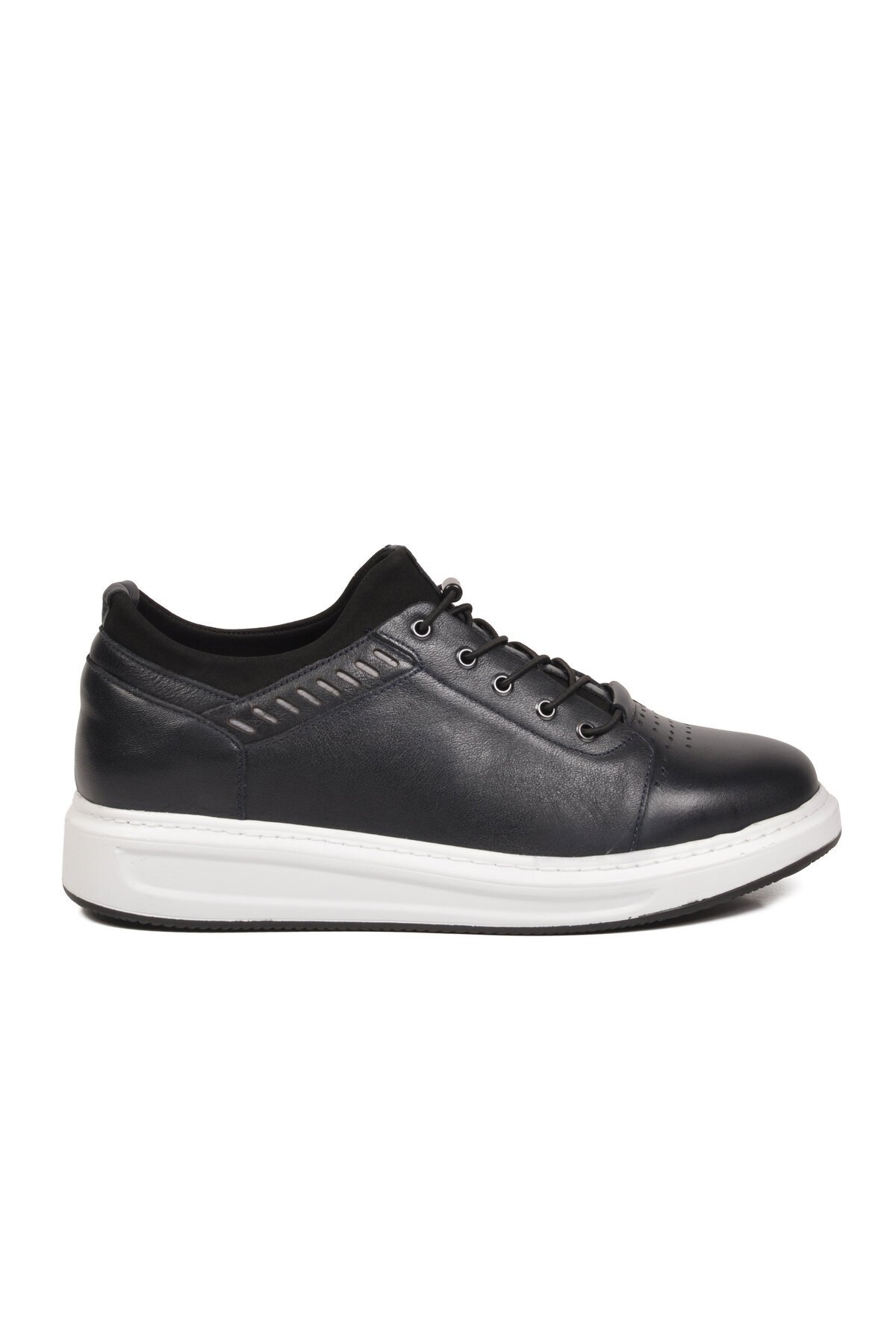 Erkek Lacivert Hakiki Deri Comfort Rahat Taban Günlük Ayakkabı Sneaker 4190 M