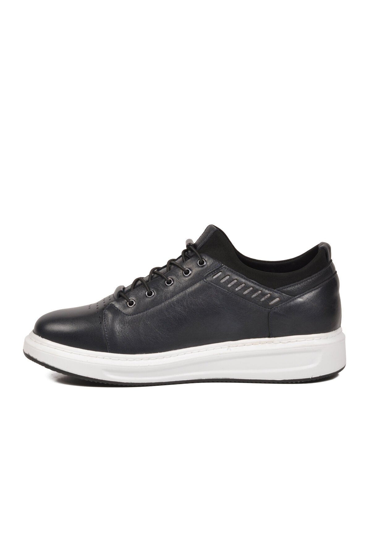 Erkek Lacivert Hakiki Deri Comfort Rahat Taban Günlük Ayakkabı Sneaker 4190 M