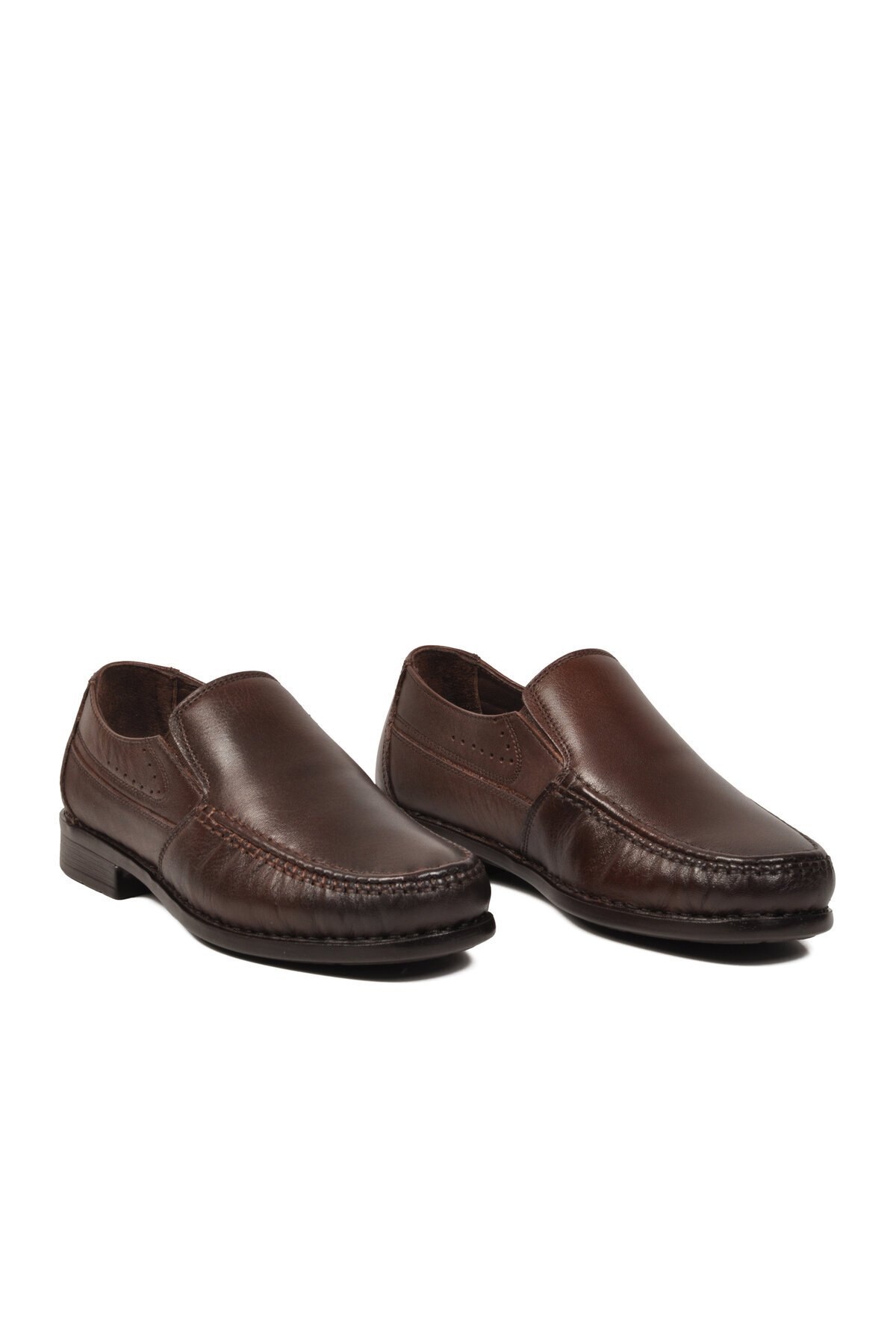 Erkek Kahve Hakiki Deri Konfor Taban Bağcıksız Klasik Mokasen Loafer Ayakkabı 3607 M