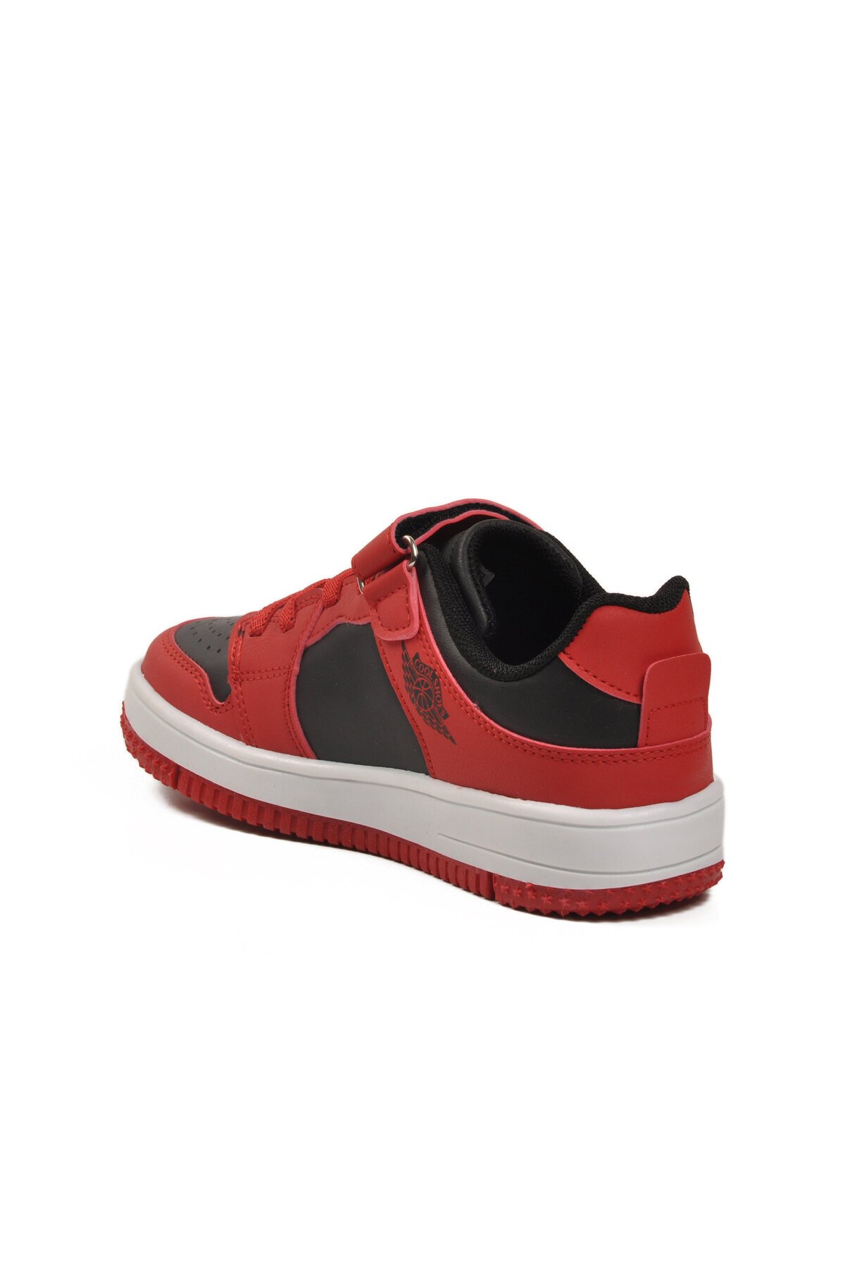Kırmızı-Siyah Çocuk Cırt Cırtlı Basketbol Sneaker Spor Ayakkabı