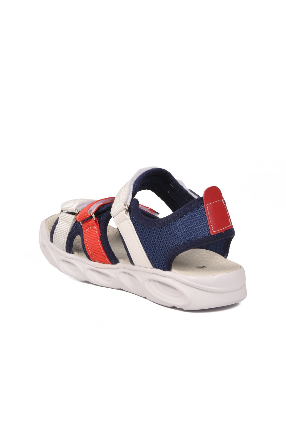 Lacivert-Kırmızı Cırtlı Ortopedik Erkek Çocuk Spor Sandalet 26A44