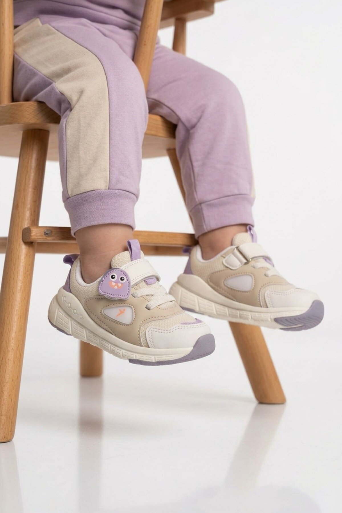 Lila Fileli Cırtlı Anatomik Desenli Bebek İlk Adım ve Spor Ayakkabı Sneaker Dorian İA