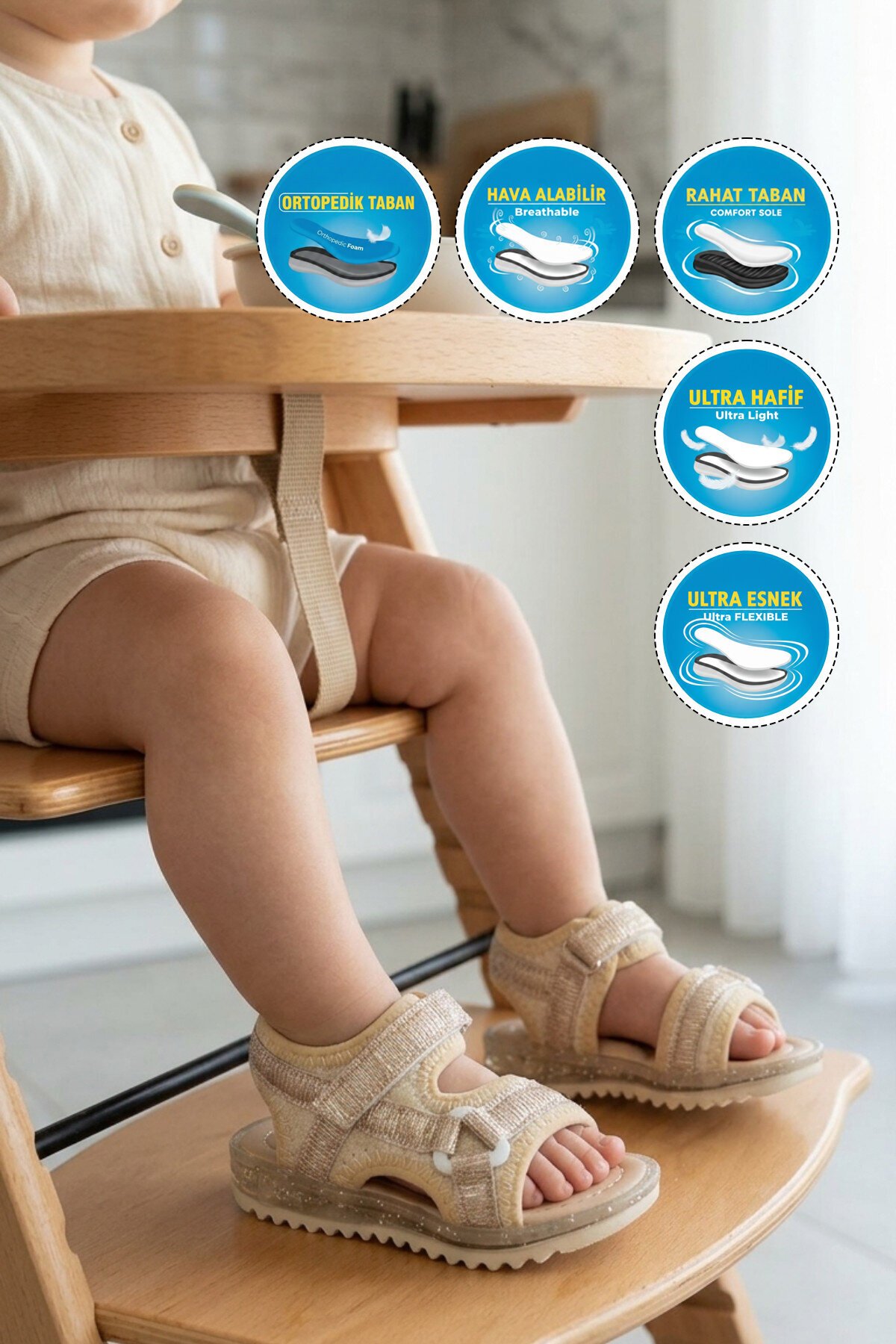 Sedef Ortopedik Bebek Sandalet 25T104 B