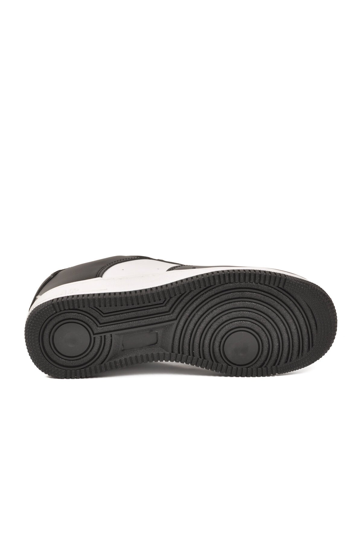 Siyah-Beyaz Bağcıklı Kalın Tabanlı Unisex Yürüyüş ve Spor Ayakkabı Klasik Sneaker Pekin Kısa