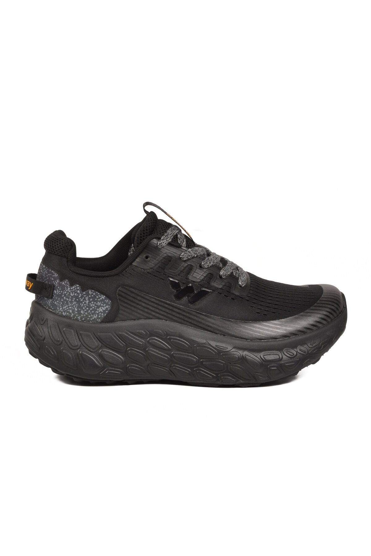 Siyah Fileli Hafif Rahat Hafızalı Kalın Tabanlı Erkek Yürüyüş ve  Spor Ayakkabı Sneaker Flystep M