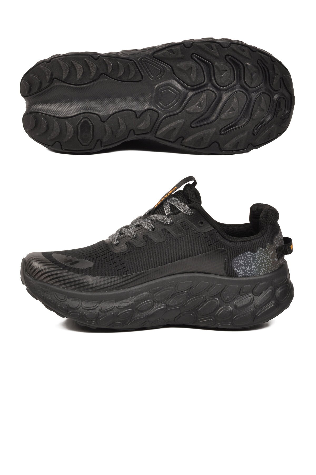 Siyah Fileli Hafif Rahat Hafızalı Kalın Tabanlı Erkek Yürüyüş ve  Spor Ayakkabı Sneaker Flystep M