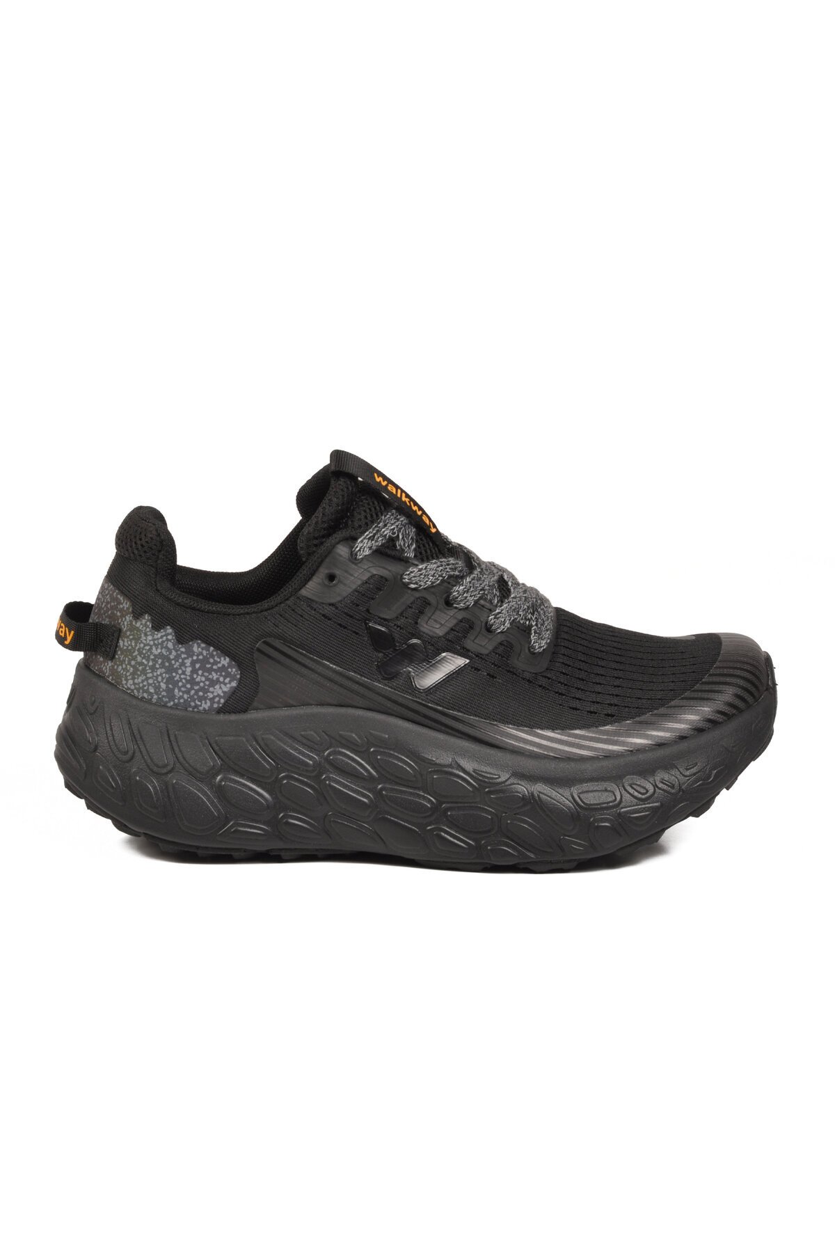 Siyah Fileli Hafif Rahat Hafızalı Kalın Tabanlı Unisex Yürüyüş ve  Spor Ayakkabı Sneaker Flystep G