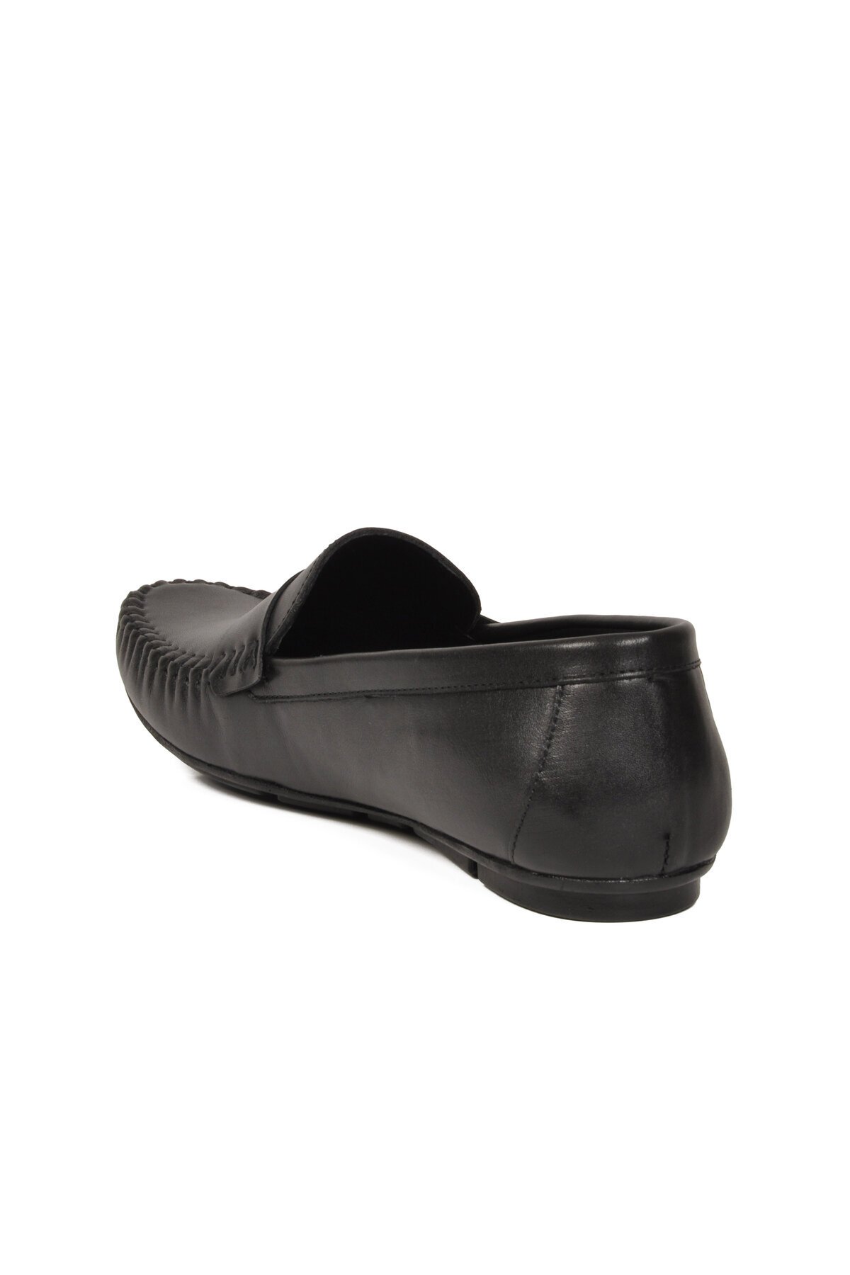 Erkek Hakiki Deri Penny Loafer Ayakkabı Bağcıksız Mokasen Klasik Günlük Siyah 4180 M