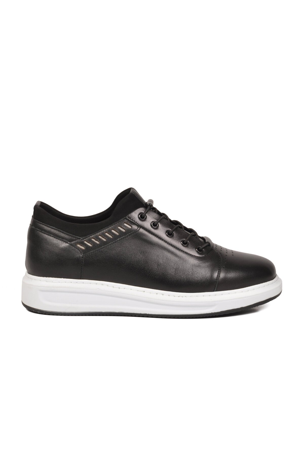 Erkek Siyah Hakiki Deri Comfort Rahat Taban Günlük Ayakkabı Sneaker 4190 M