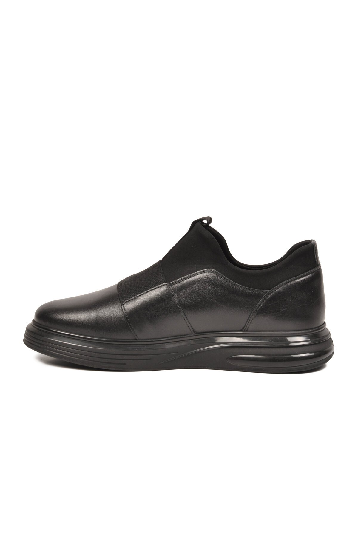 Erkek Siyah Hakiki Deri Erkek Slip-On Günlük Ayakkabı Sneaker 6961