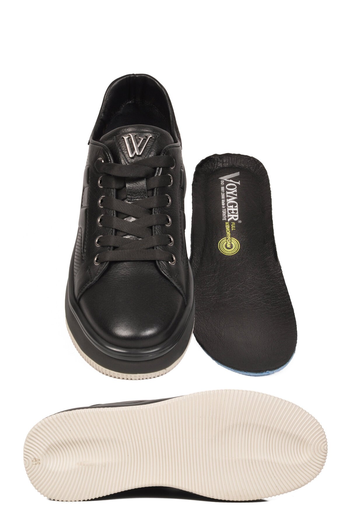 Siyah Memory Taban Premium Casual Ayakkabı Hakiki Deri Erkek Günlük Sneaker M030 M