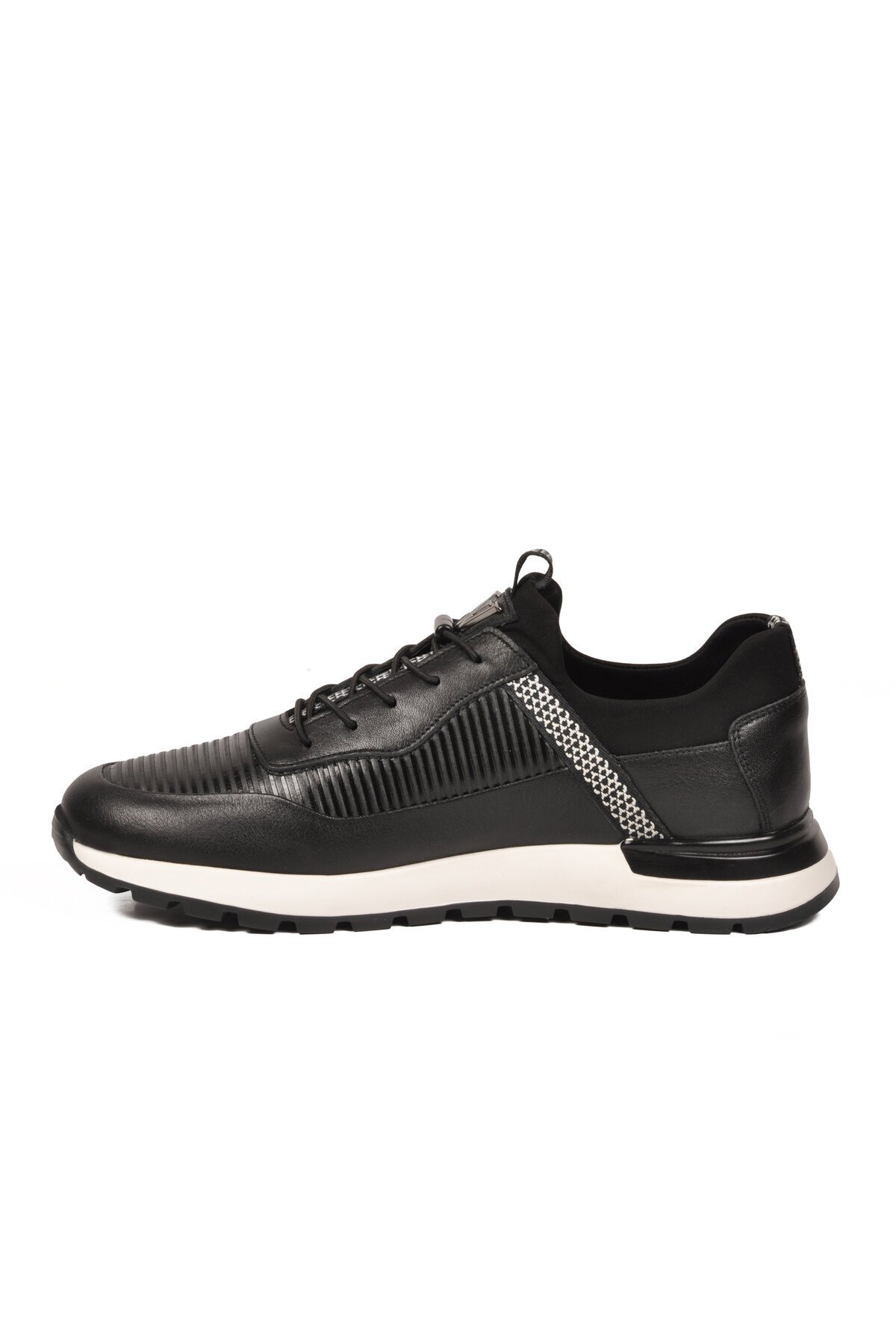 Siyah Hakiki Deri Erkek Memory Taban Casual Sneaker M033 M