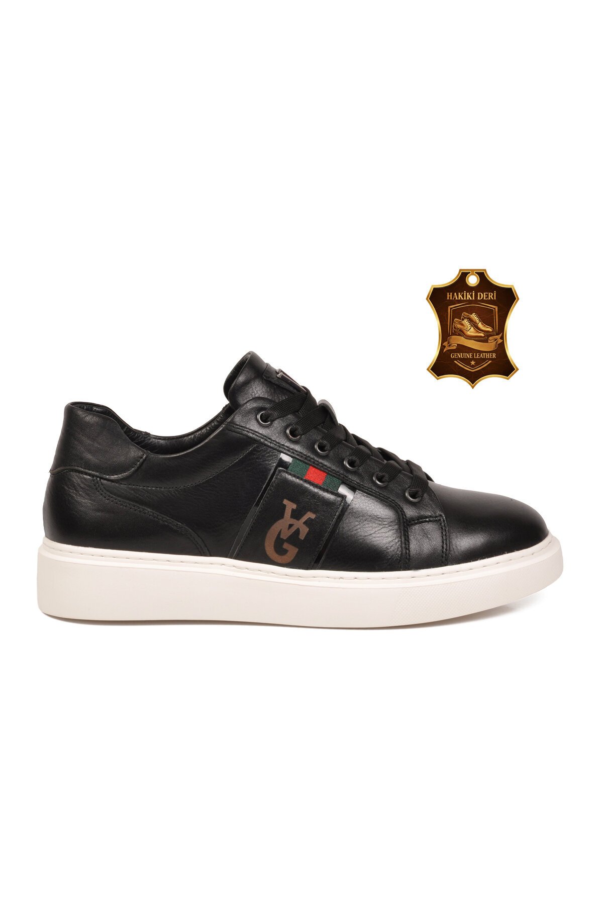Siyah Hakiki Deri Bağcıklı Erkek Smart Casual Ayakkabı Sneaker M196 M