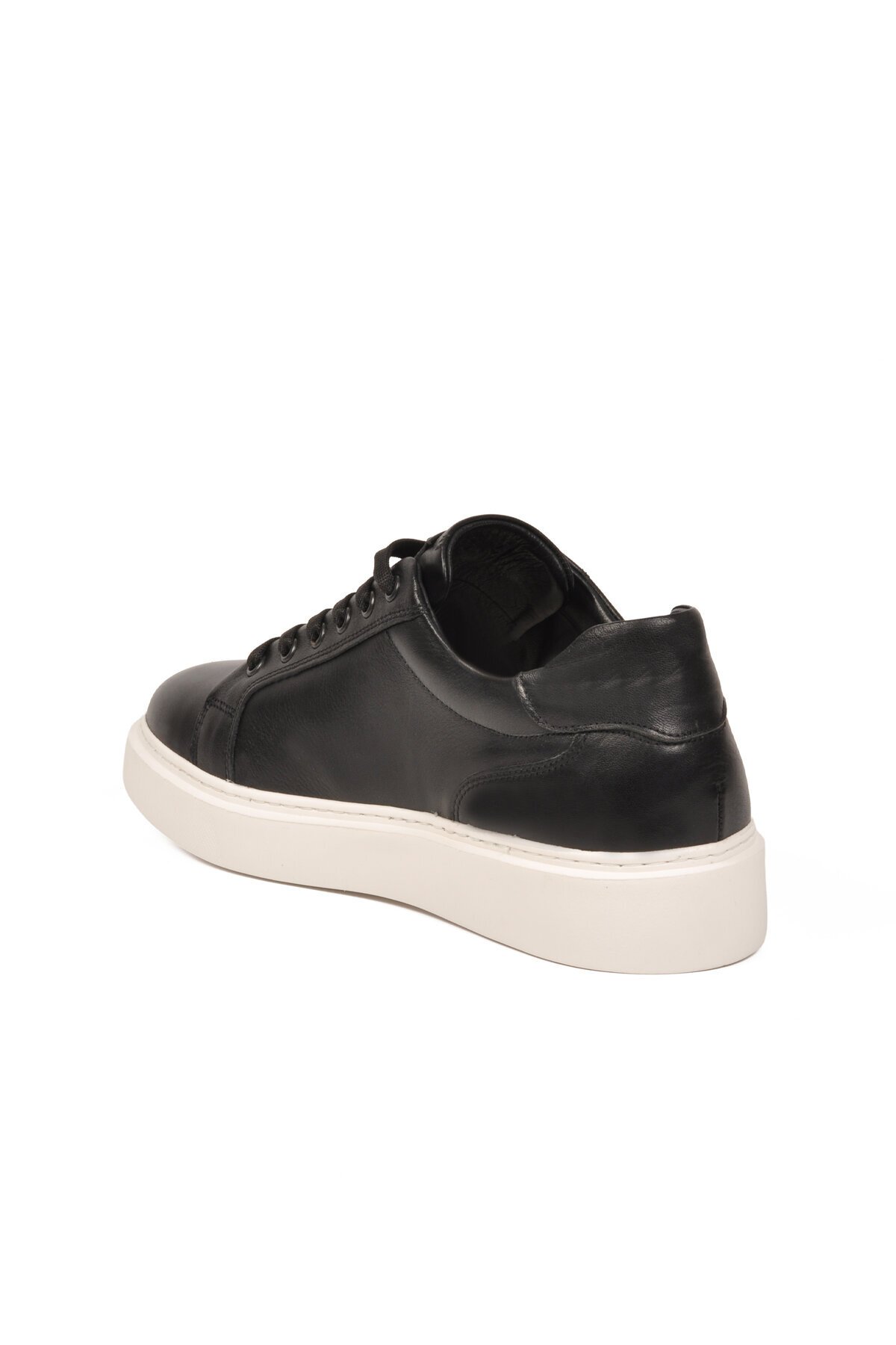 Siyah Hakiki Deri Bağcıklı Erkek Smart Casual Ayakkabı Sneaker M196 M