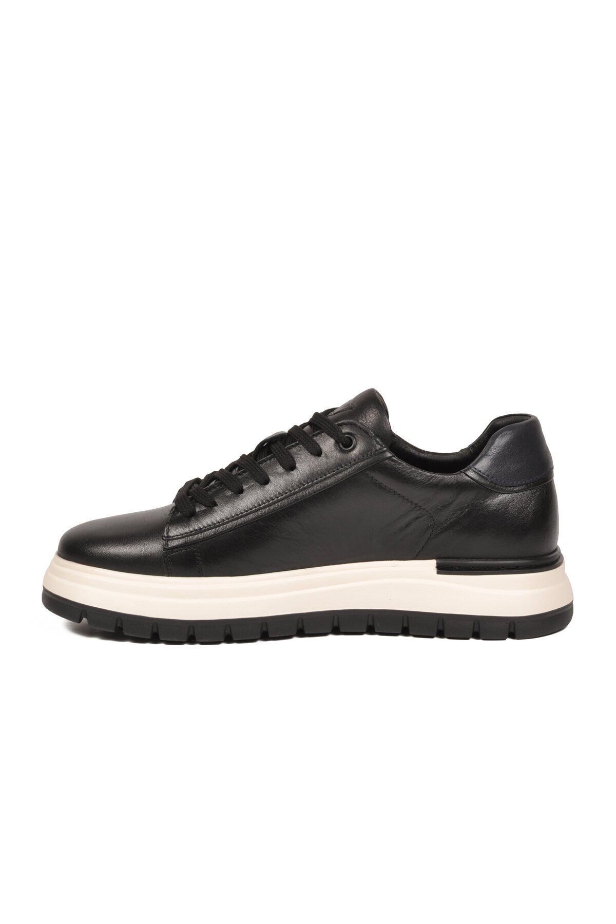 Siyah Memory Foam Rahat Şık Hakiki Deri Erkek Günlük Ayakkabı Sneaker M387 M