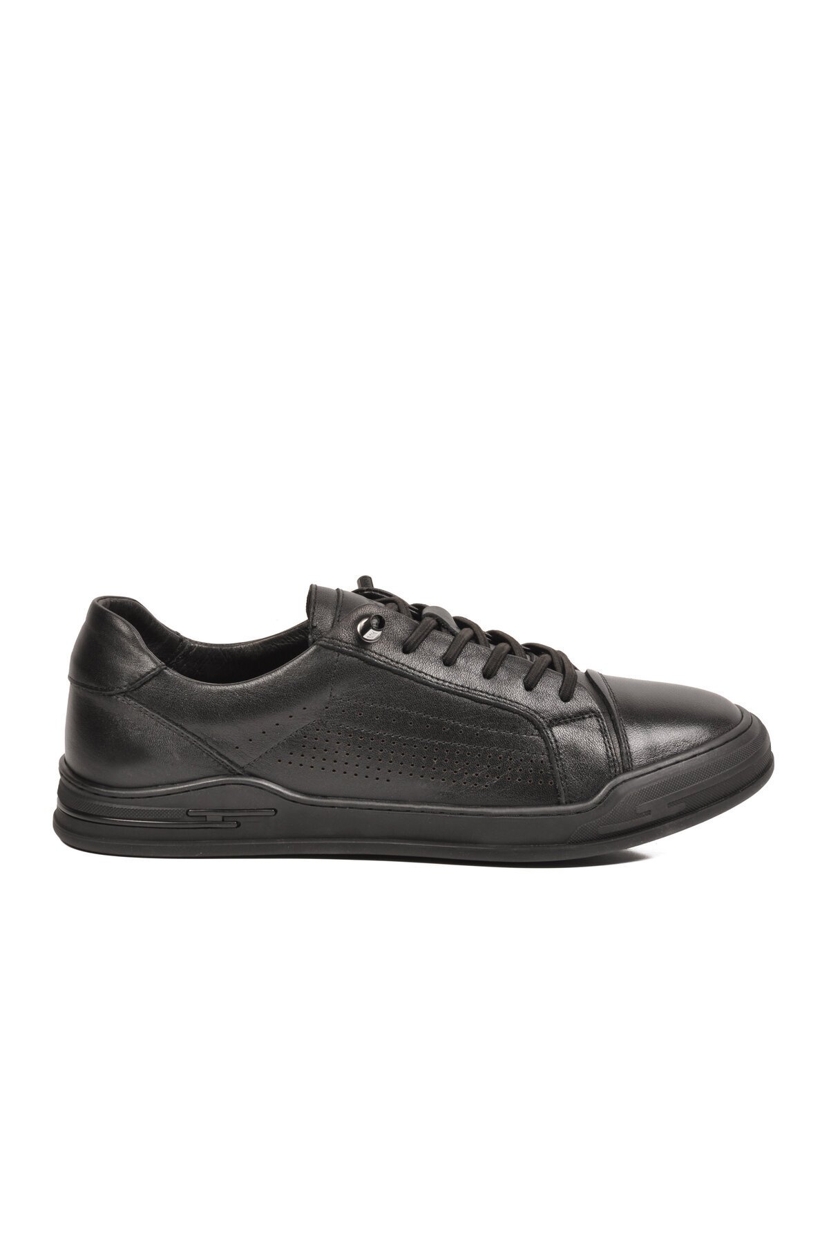 Siyah Hakiki Deri Erkek Günlük Sneaker Nefes Alabilen Memory Foam Casual Ayakkabı M682 M