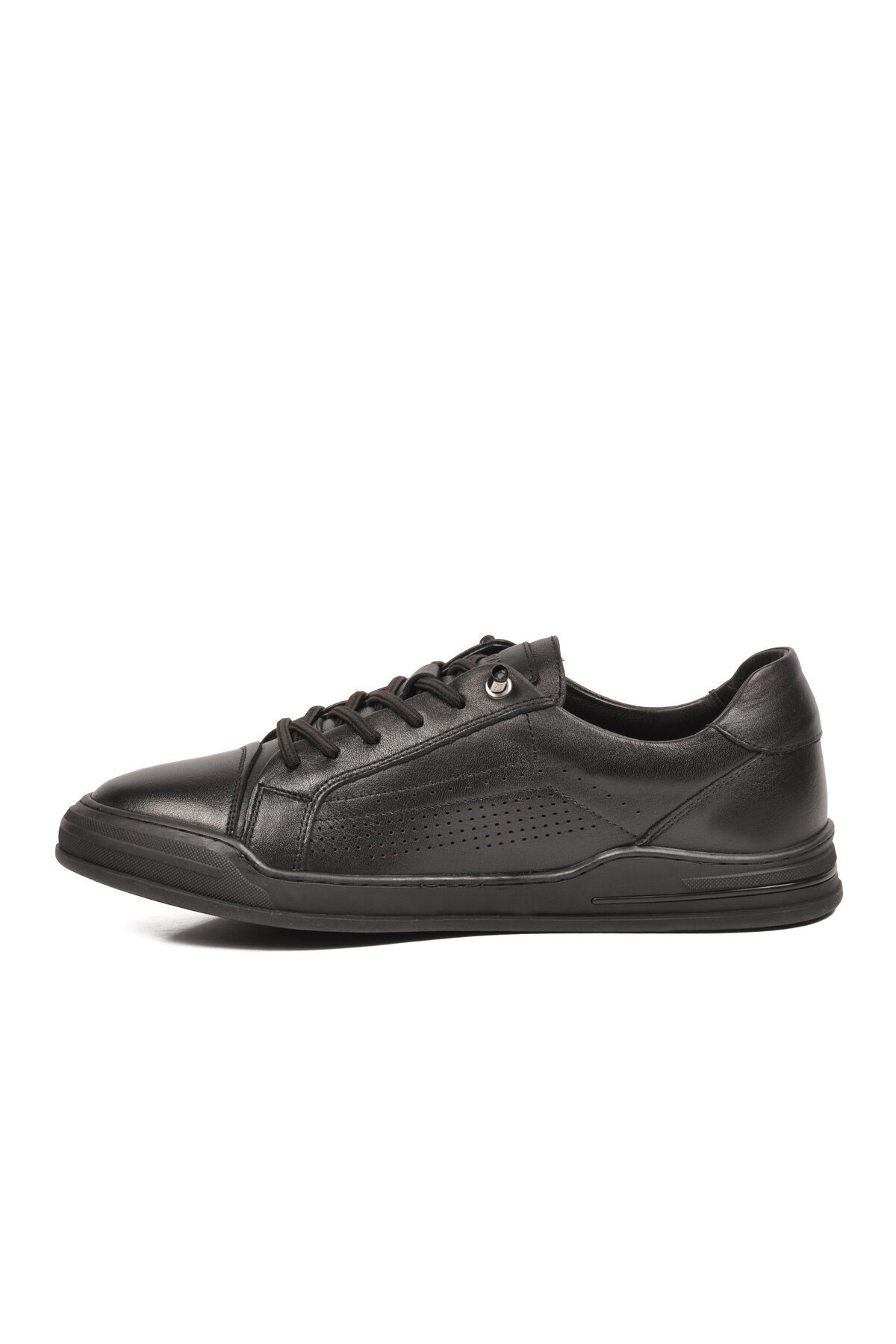 Siyah Hakiki Deri Erkek Günlük Sneaker Nefes Alabilen Memory Foam Casual Ayakkabı M682 M