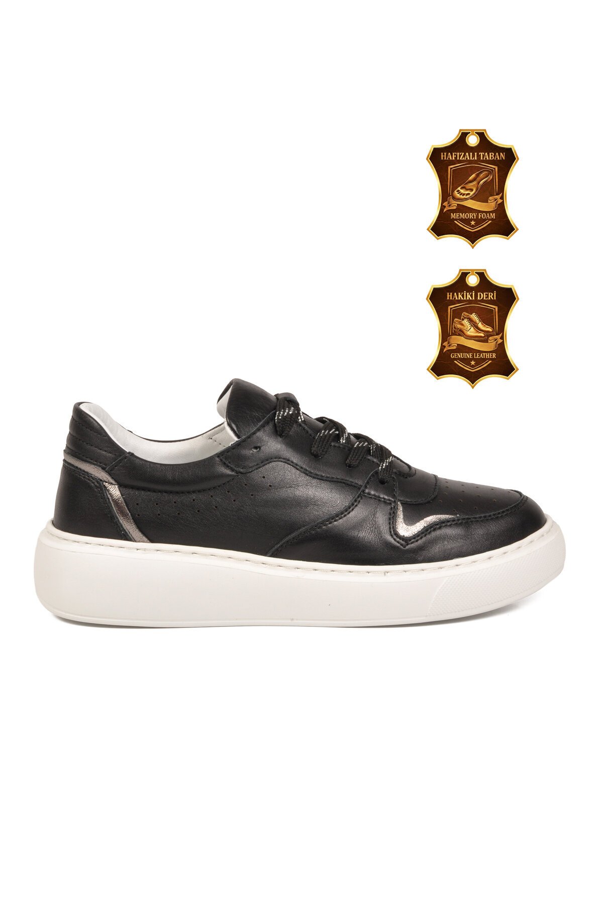 Siyah Hakiki Deri anatomik Rahat Tabanlı Kadın Casual Sneaker Ayakkabı Z202 Z