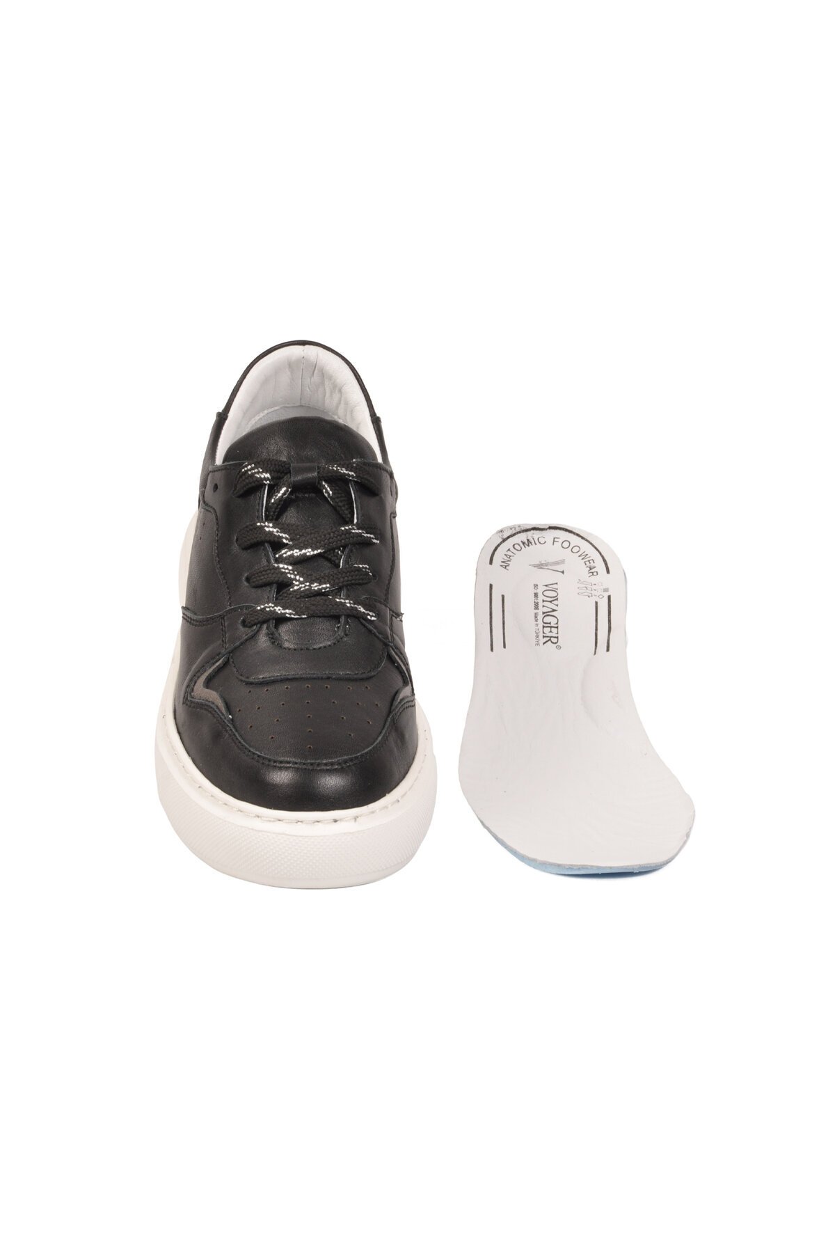 Siyah Hakiki Deri anatomik Rahat Tabanlı Kadın Casual Sneaker Ayakkabı Z202 Z