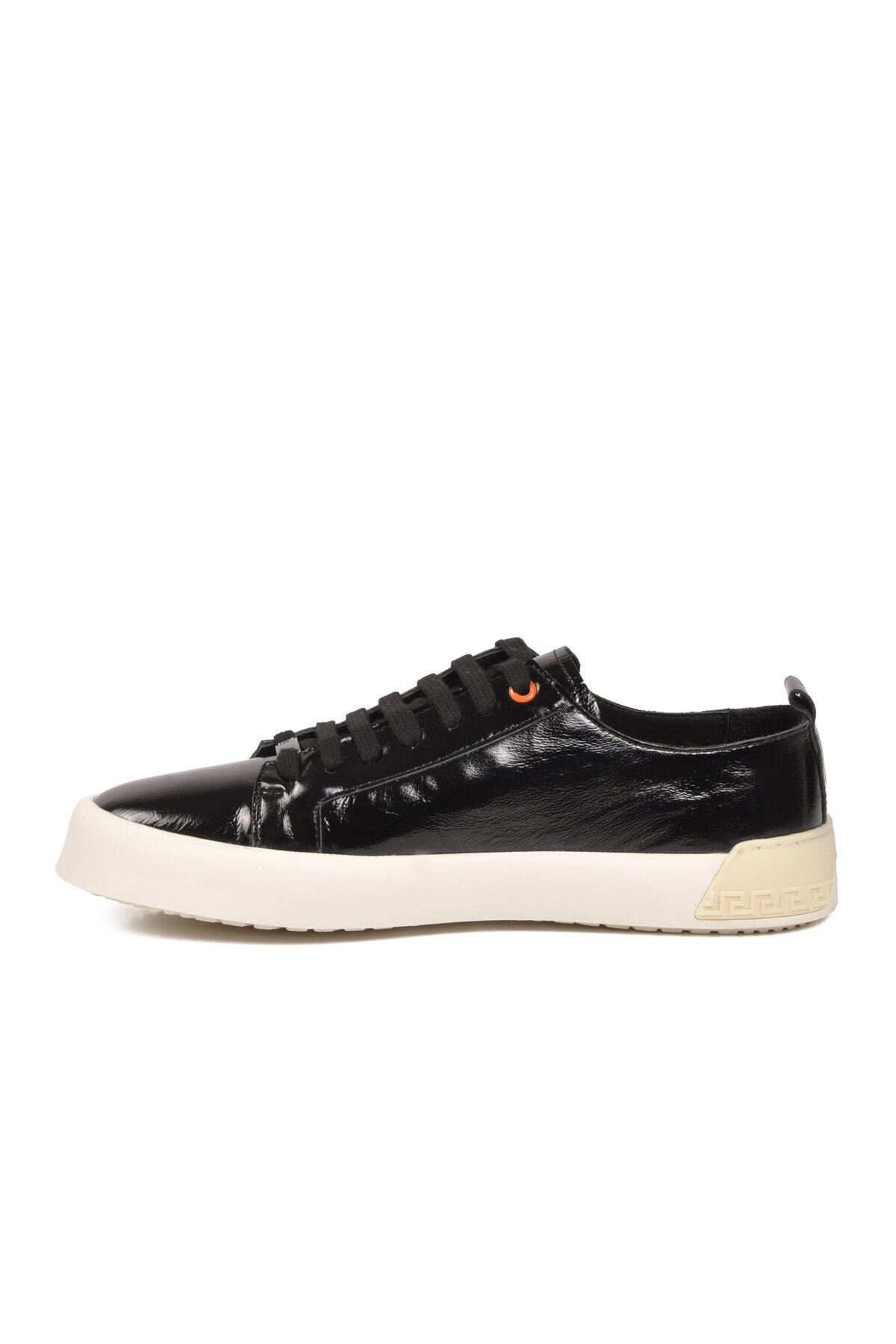 Siyah Kırışık Hakiki Deri Bağcıklı Kalın Rahat Tabanlı Erkek Casual Sneaker Ayakkabı 5404