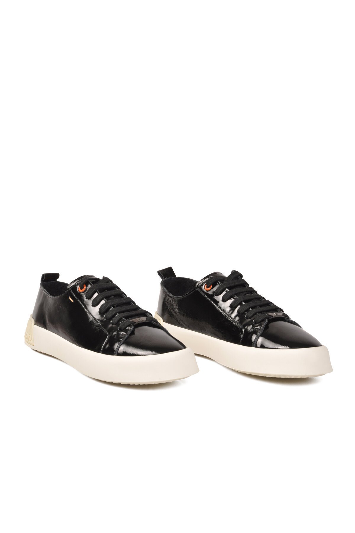 Siyah Kırışık Hakiki Deri Bağcıklı Kalın Rahat Tabanlı Erkek Casual Sneaker Ayakkabı 5404