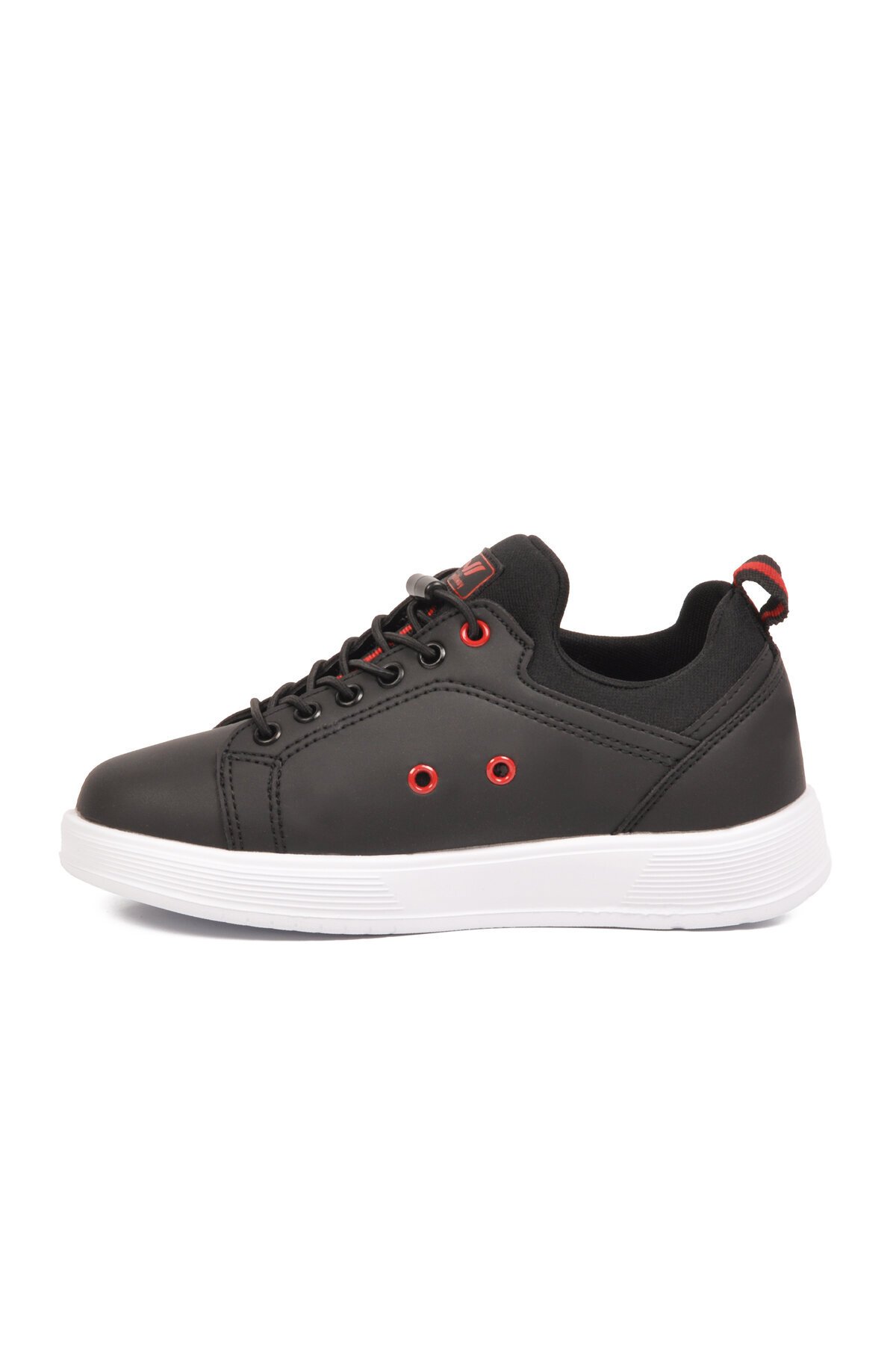 Siyah-Kırmızı Comfort Rahat Taban Lastik Bağcıklı Erkek Çocuk Sneaker Balase F