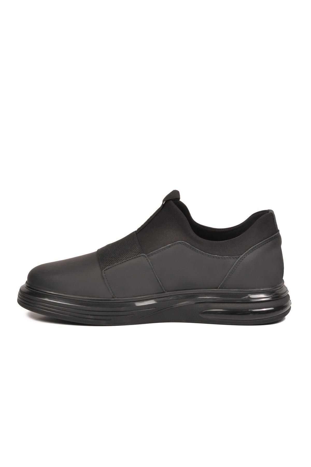 Erkek Siyah Nubuk Hakiki Deri Erkek Slip-On Günlük Ayakkabı Sneaker 6961
