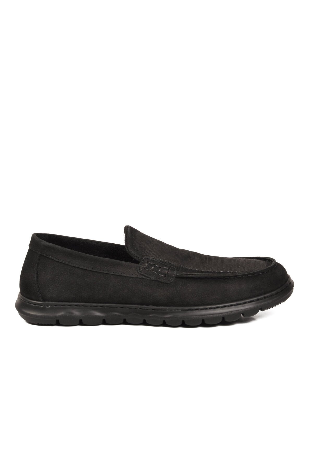 Siyah Nubuk Hakiki Deri Anatomik Tabanlı Erkek Casual Ayakkabı Loafer M732
