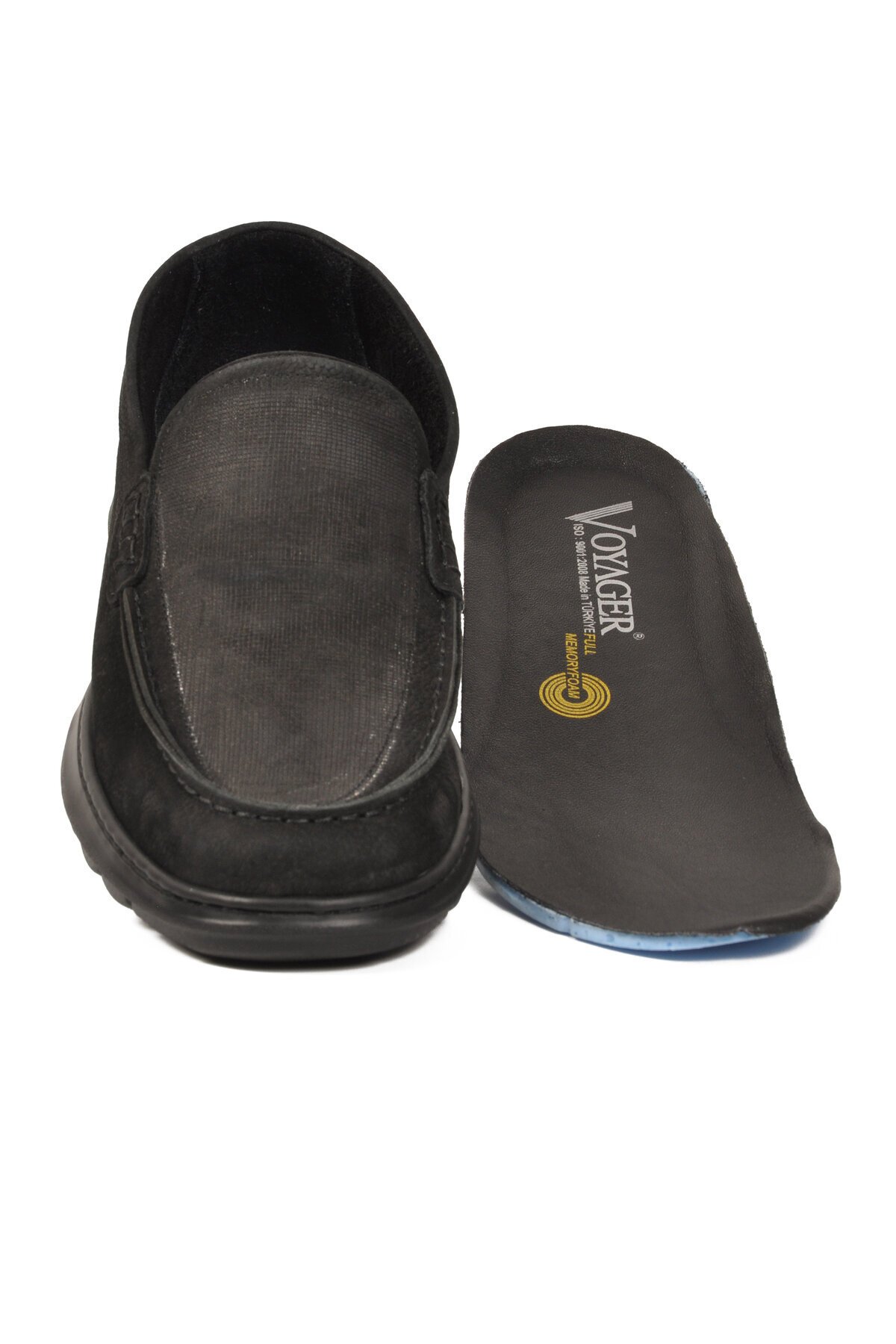Siyah Nubuk Hakiki Deri Anatomik Tabanlı Erkek Casual Ayakkabı Loafer M732