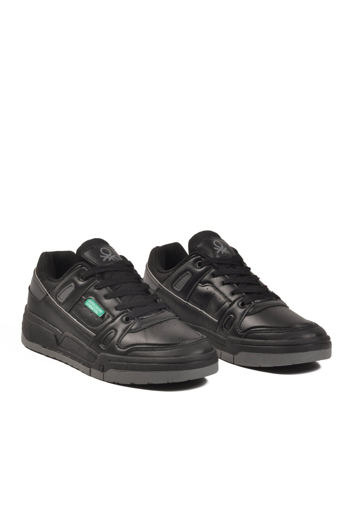 Siyah Bağcıklı Kalın Rahat Tabanlı Erkek Yürüyüş ve Spor Ayakkabı Sneaker BNI-11135