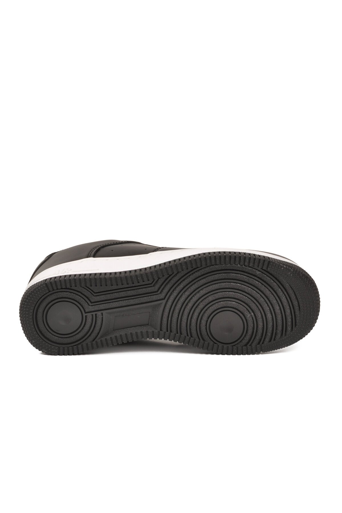 Siyah Bağcıklı Kalın Tabanlı Unisex Yürüyüş ve Spor Ayakkabı Klasik Sneaker Pekin Kısa