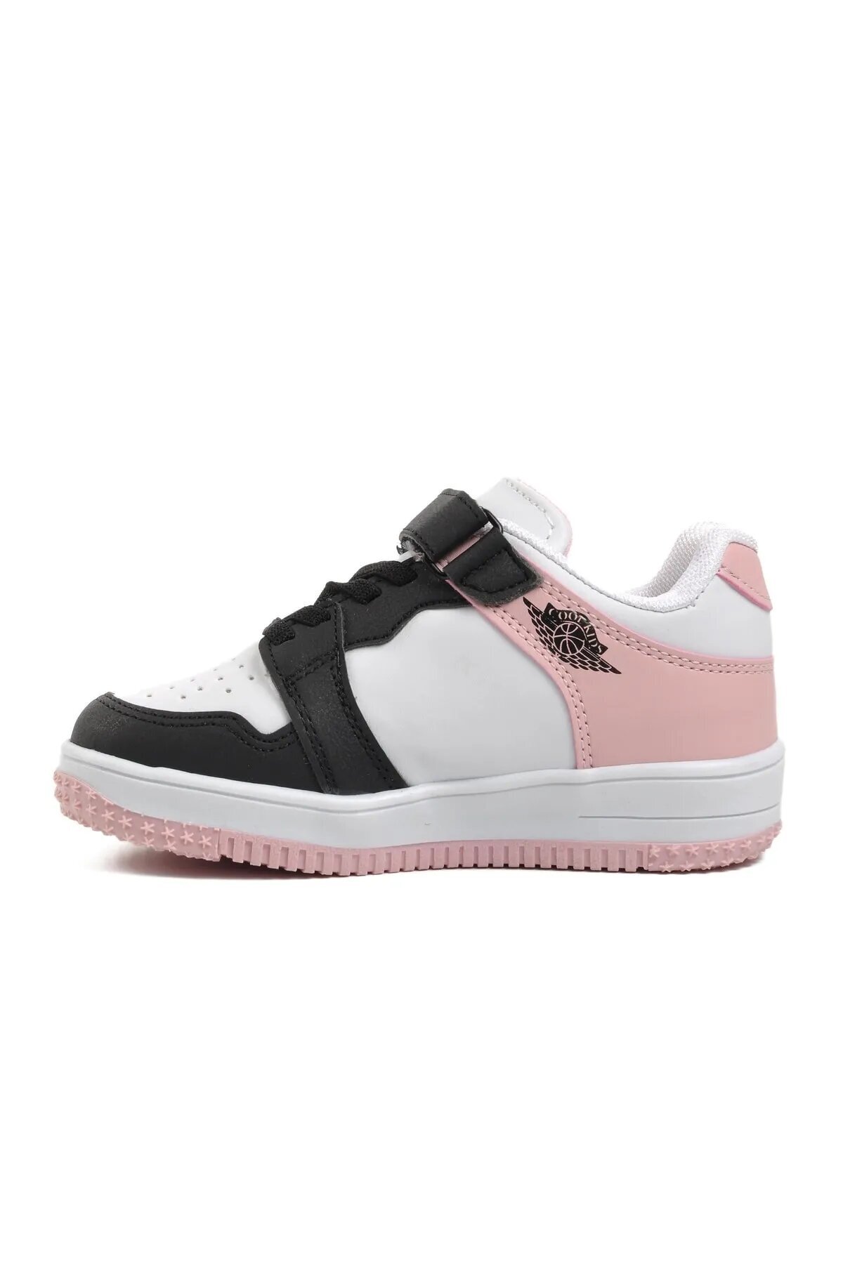Siyah-Pudra Çocuk Cırt Cırtlı Basketbol Sneaker Spor Ayakkabı