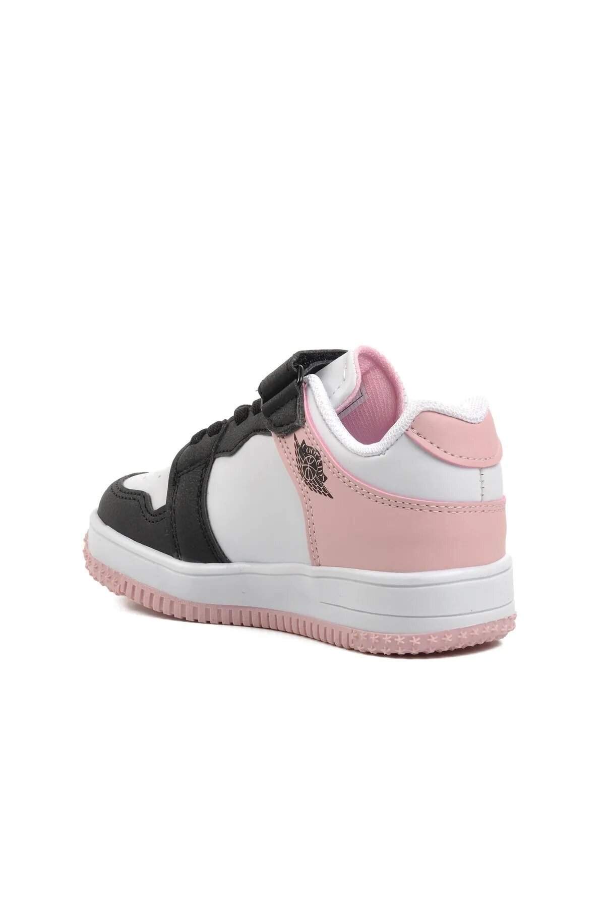 Siyah-Pudra Çocuk Cırt Cırtlı Basketbol Sneaker Spor Ayakkabı