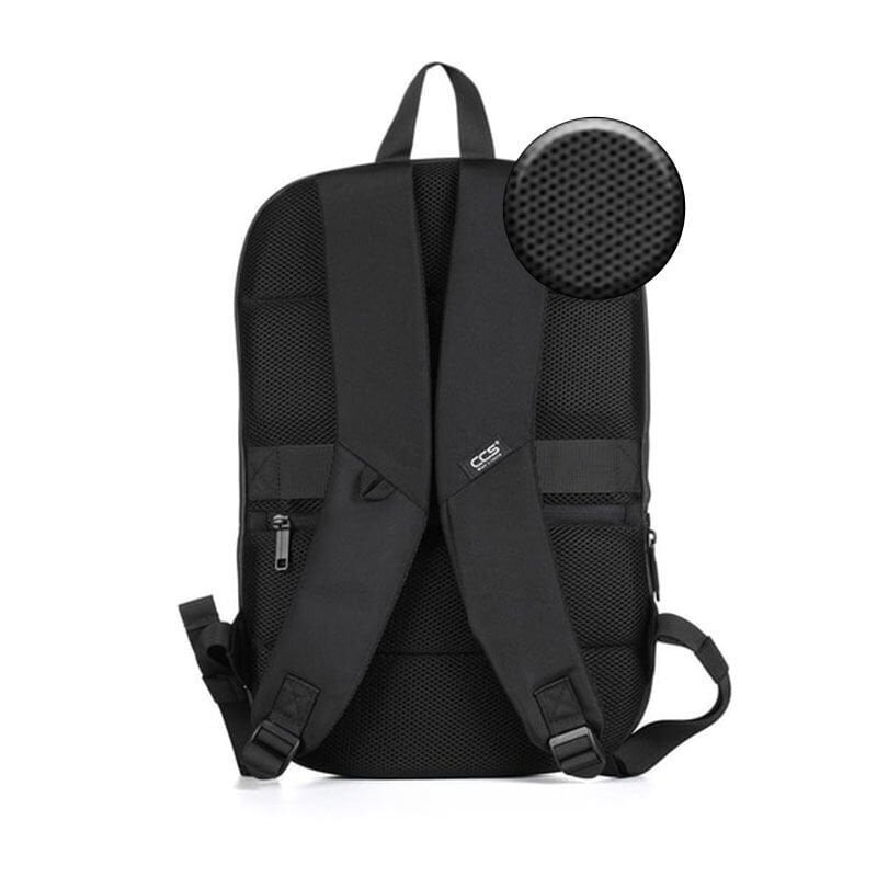 Siyah-Siyah Çok Bölmeli Tek Omuz Askılı Usb Girişli Dayanıklı Unisex Laptop ve Sırt Çantası 31304