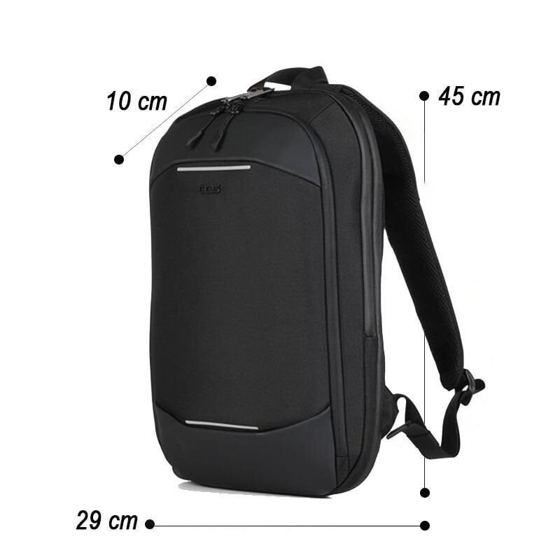 Siyah-Siyah Çok Bölmeli Tek Omuz Askılı Usb Girişli Dayanıklı Unisex Laptop ve Sırt Çantası 31304