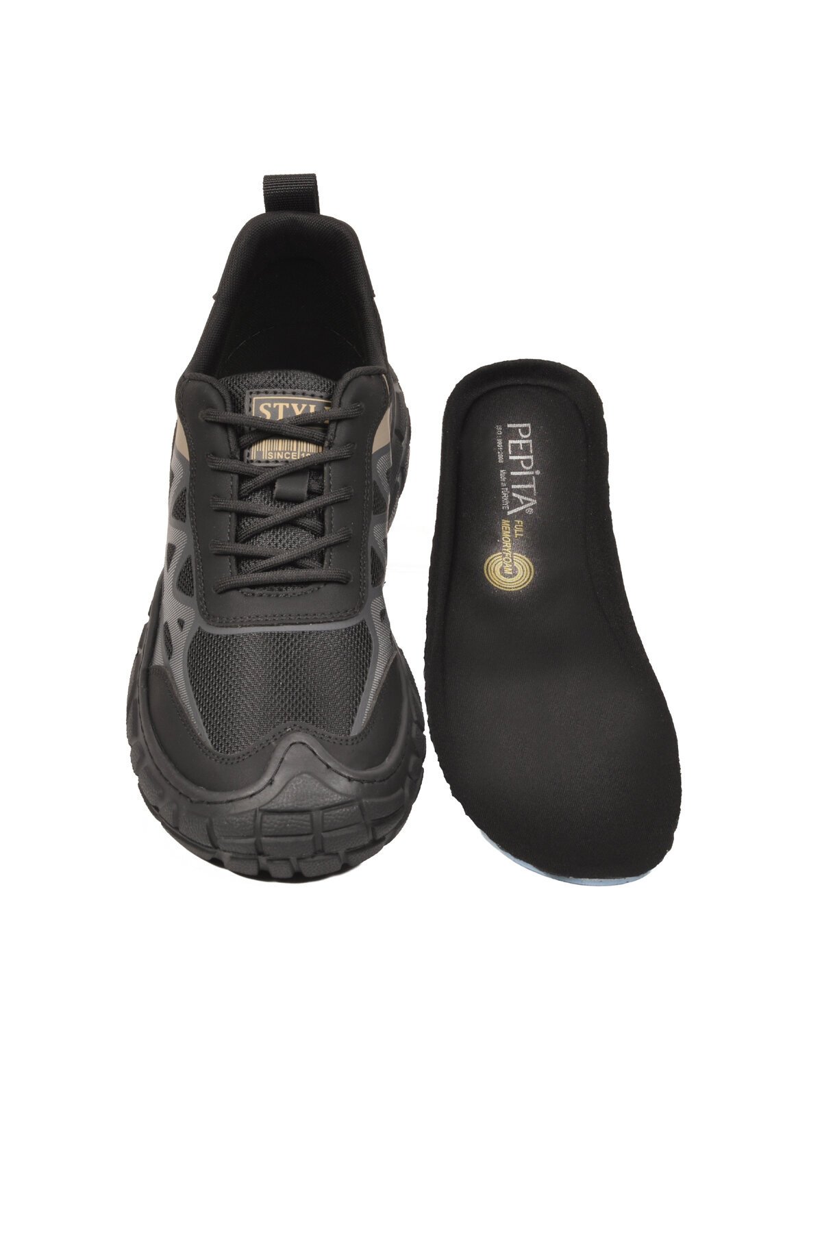 Erkek Siyah Nefes Alabilen Outdoor Trekking Stil Spor Ayakkabı E097 M
