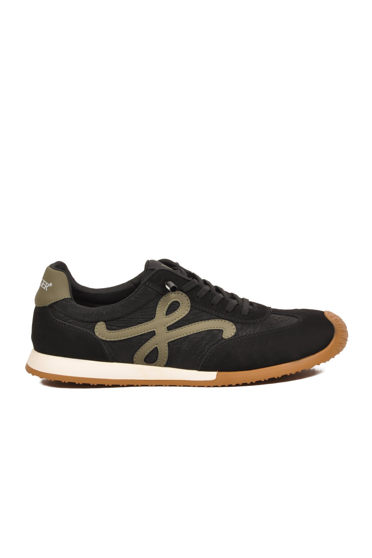 Siyah Bağcıklı Hafızalı Tabanlı Retro Stil Erkek Günlük Ayakkabı Sneaker E472 M