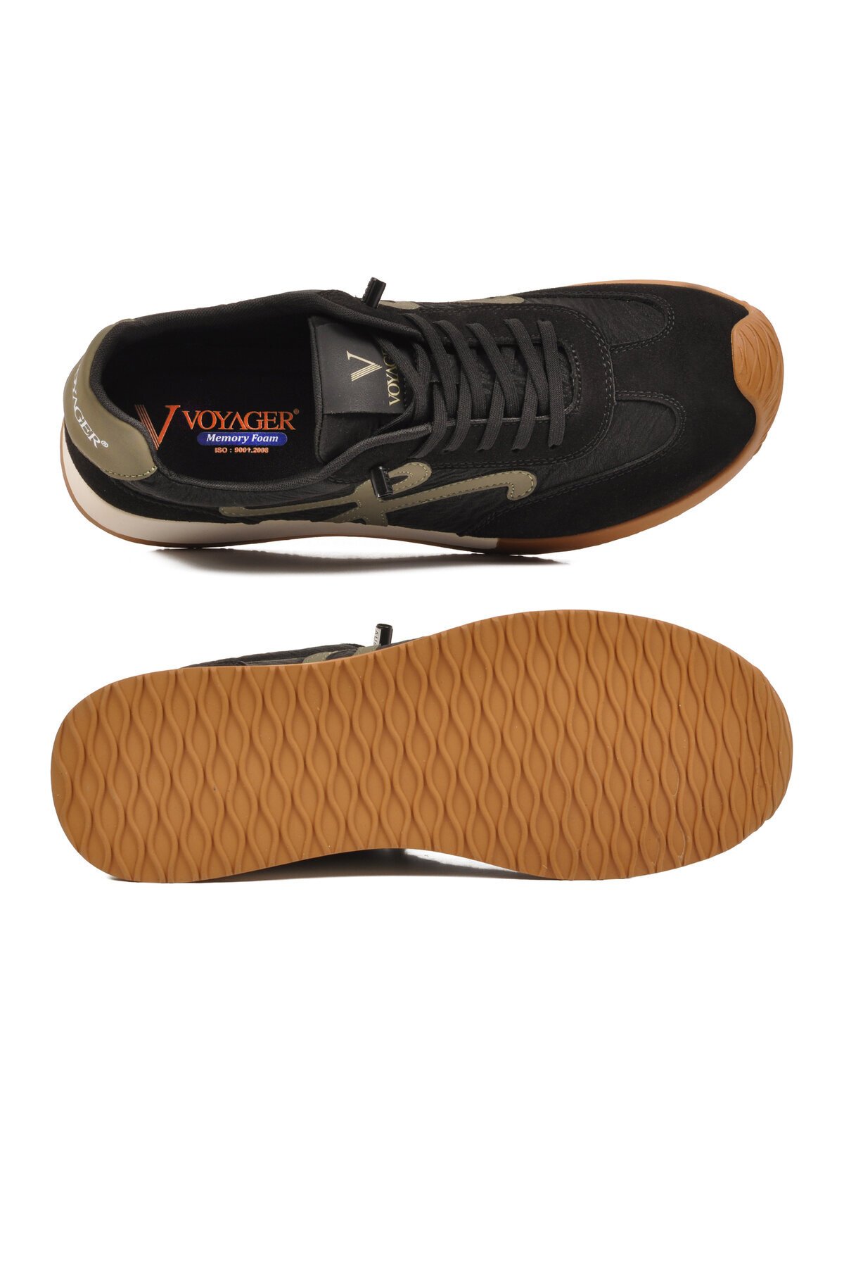 Siyah Bağcıklı Hafızalı Tabanlı Retro Stil Erkek Günlük Ayakkabı Sneaker E472 M