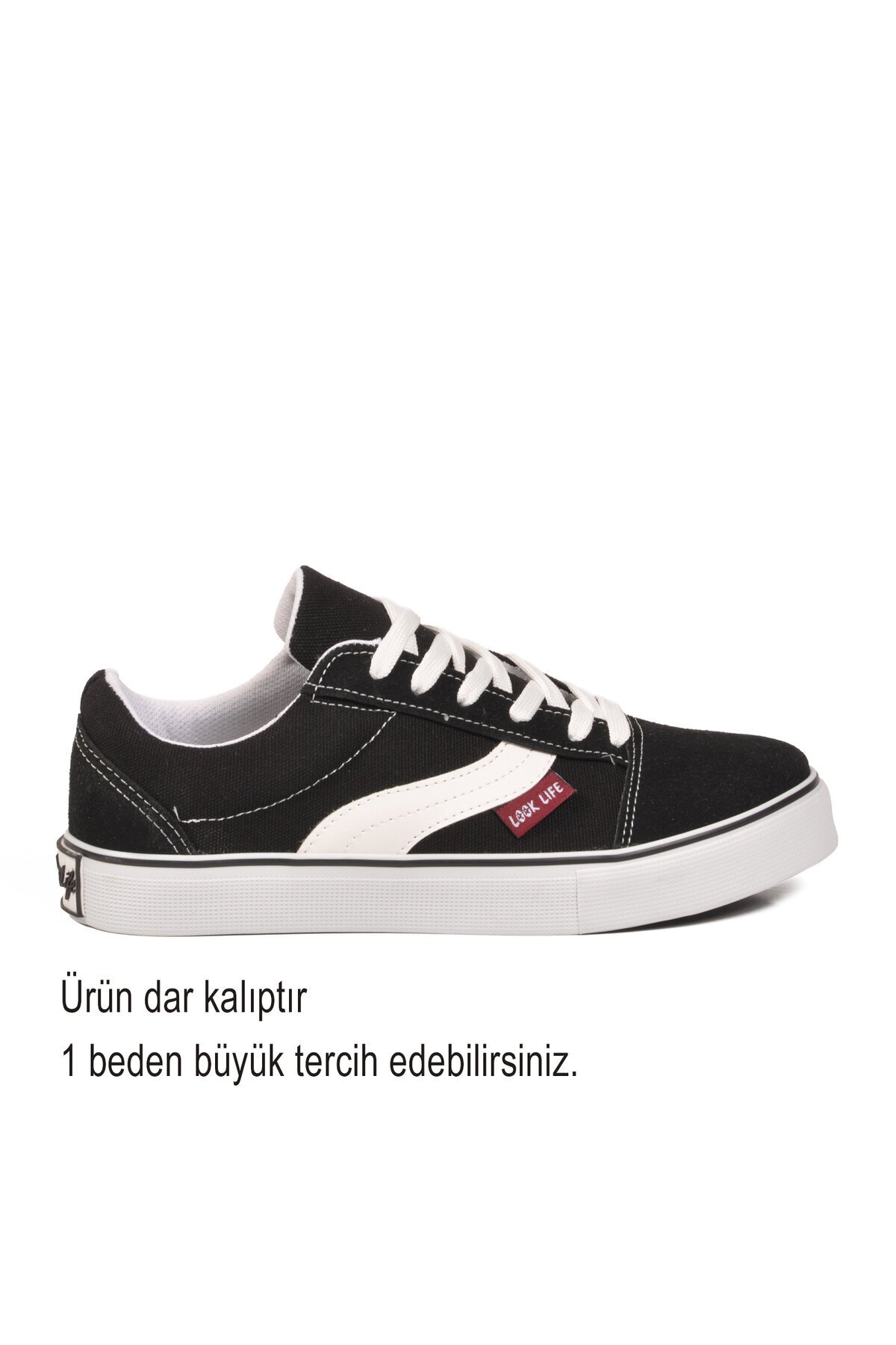 Siyah Dar Kalıp Erkek Kanvas Hava alabilen Rahat Sneaker Spor Ayakkabı 1002 G