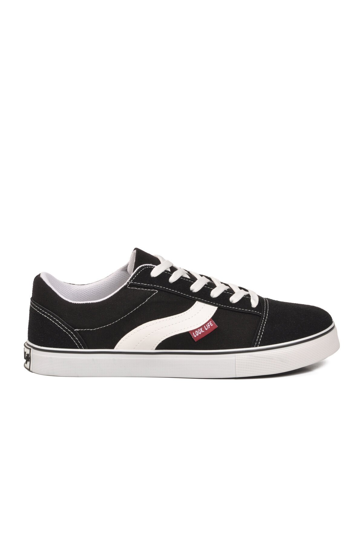 Erkek Siyah Günlük Spor Ayakkabı Bağcıklı Casual Kanvas Sneaker 1002